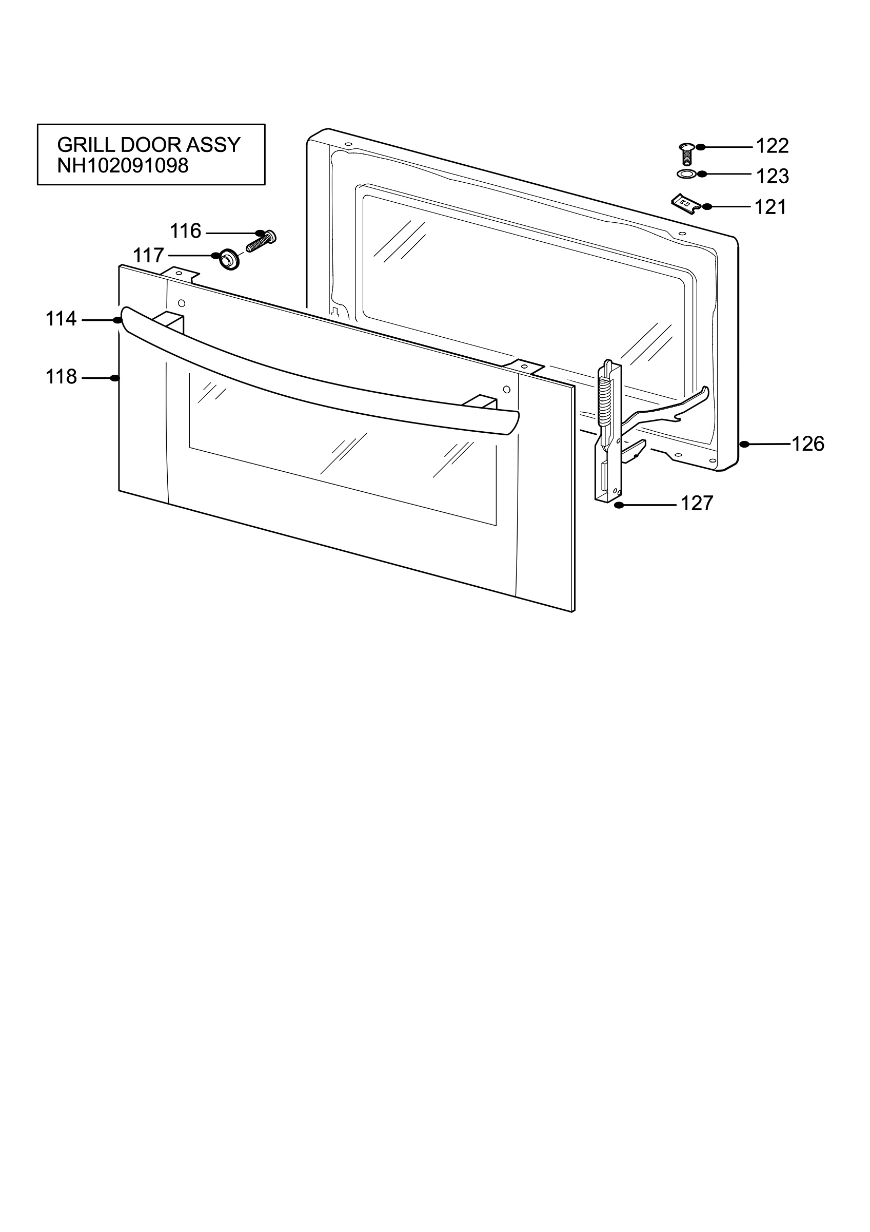 H10 Grill door assy