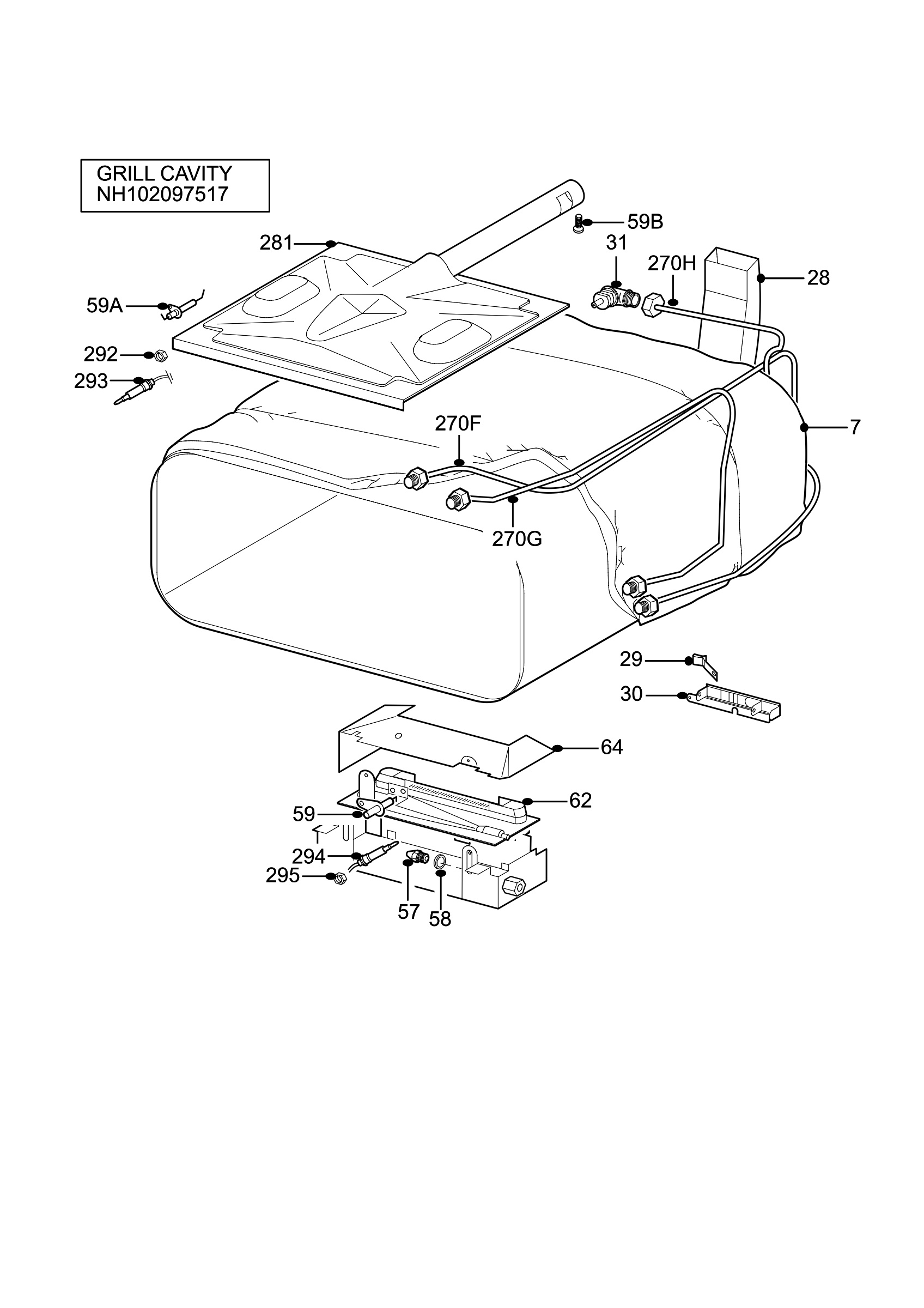 H10 Grill cavity assy