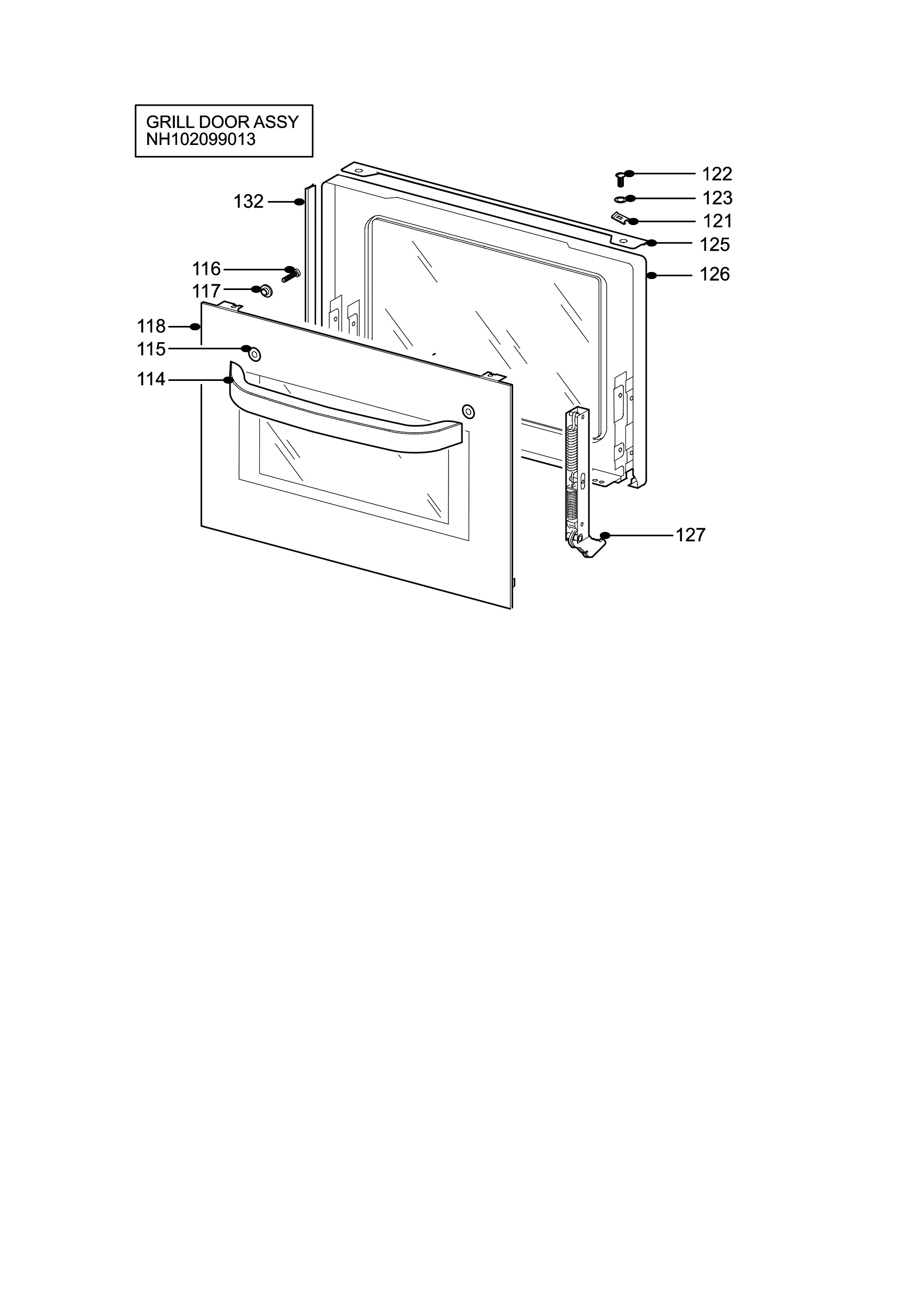H10 Grill door assy
