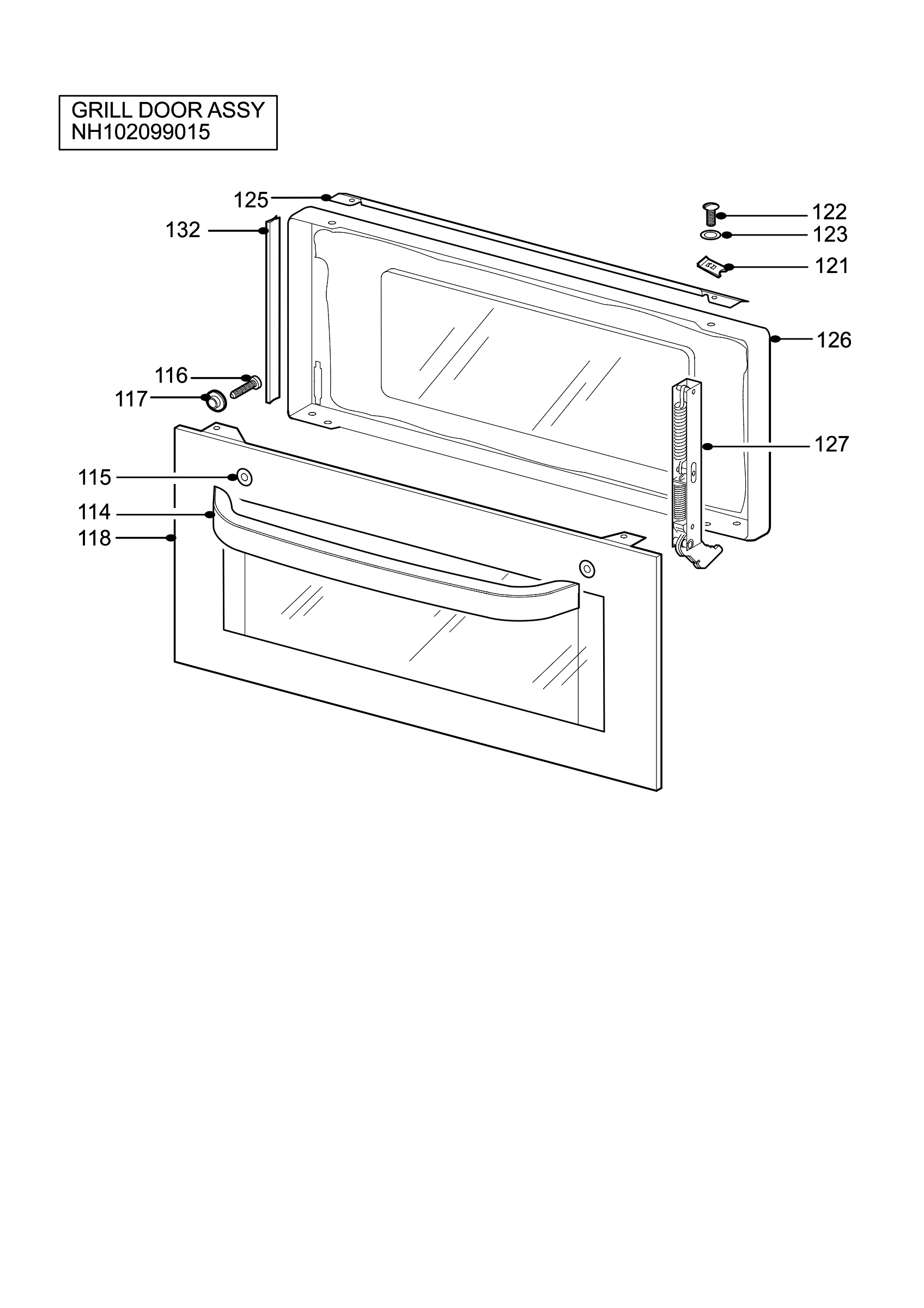 H10 Grill door assy