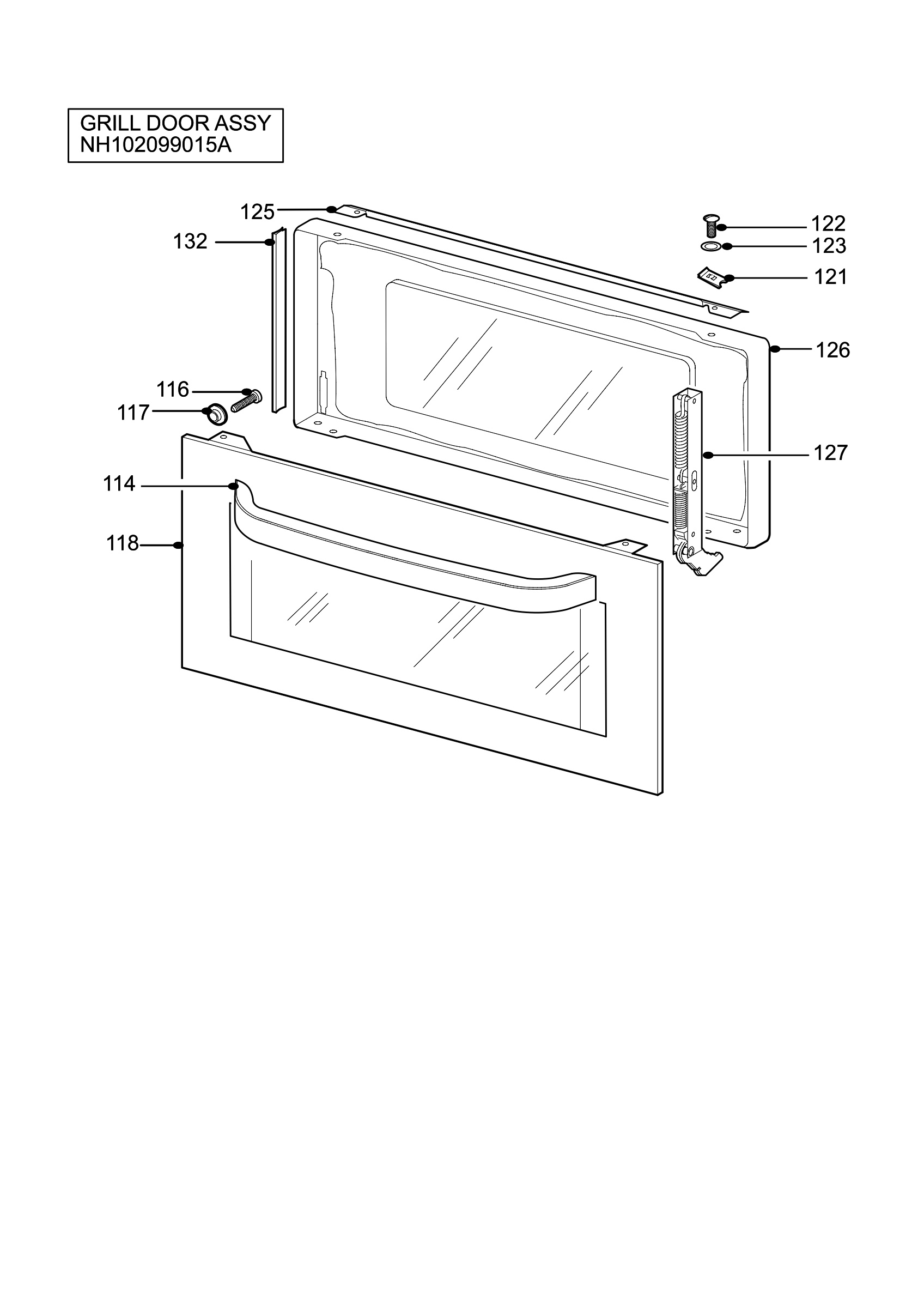 H10 Grill door assy