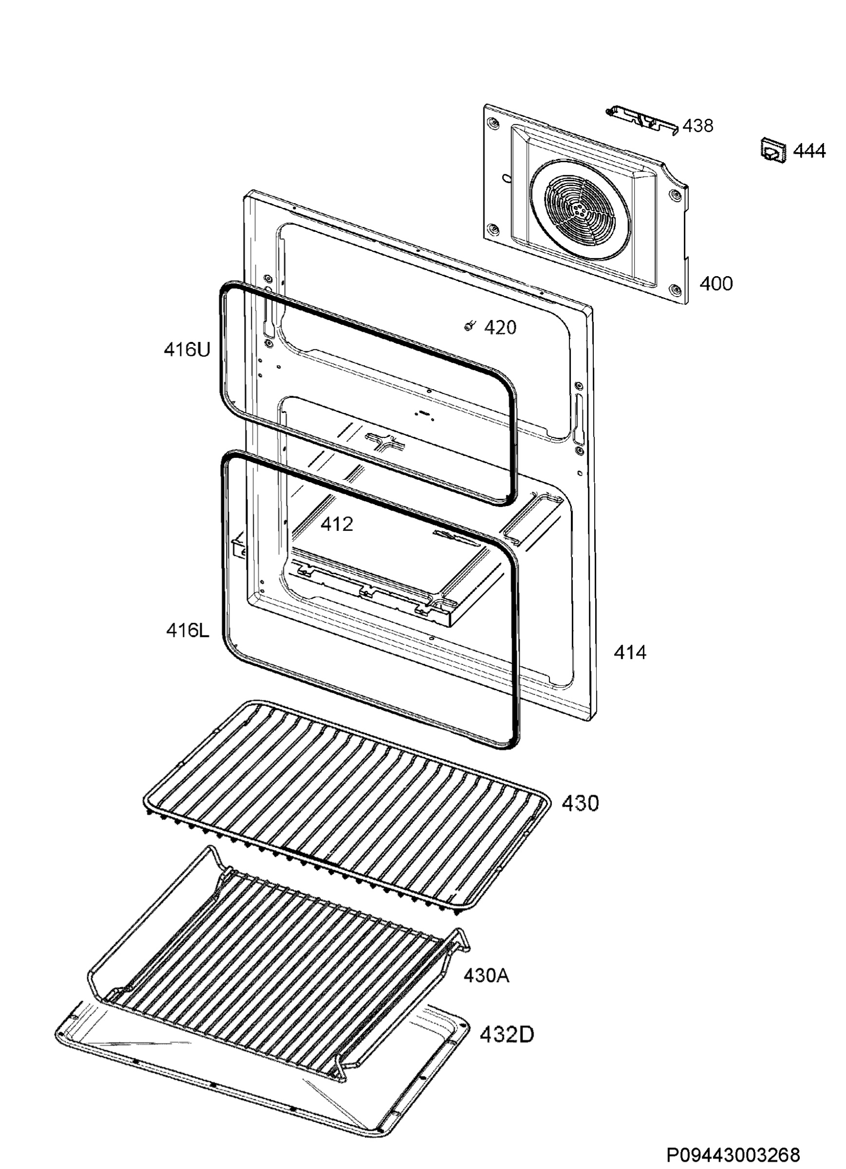 Diagram ボレロ Zanussi Cooker & Hob ZCV66030XA (94890409301) Spares