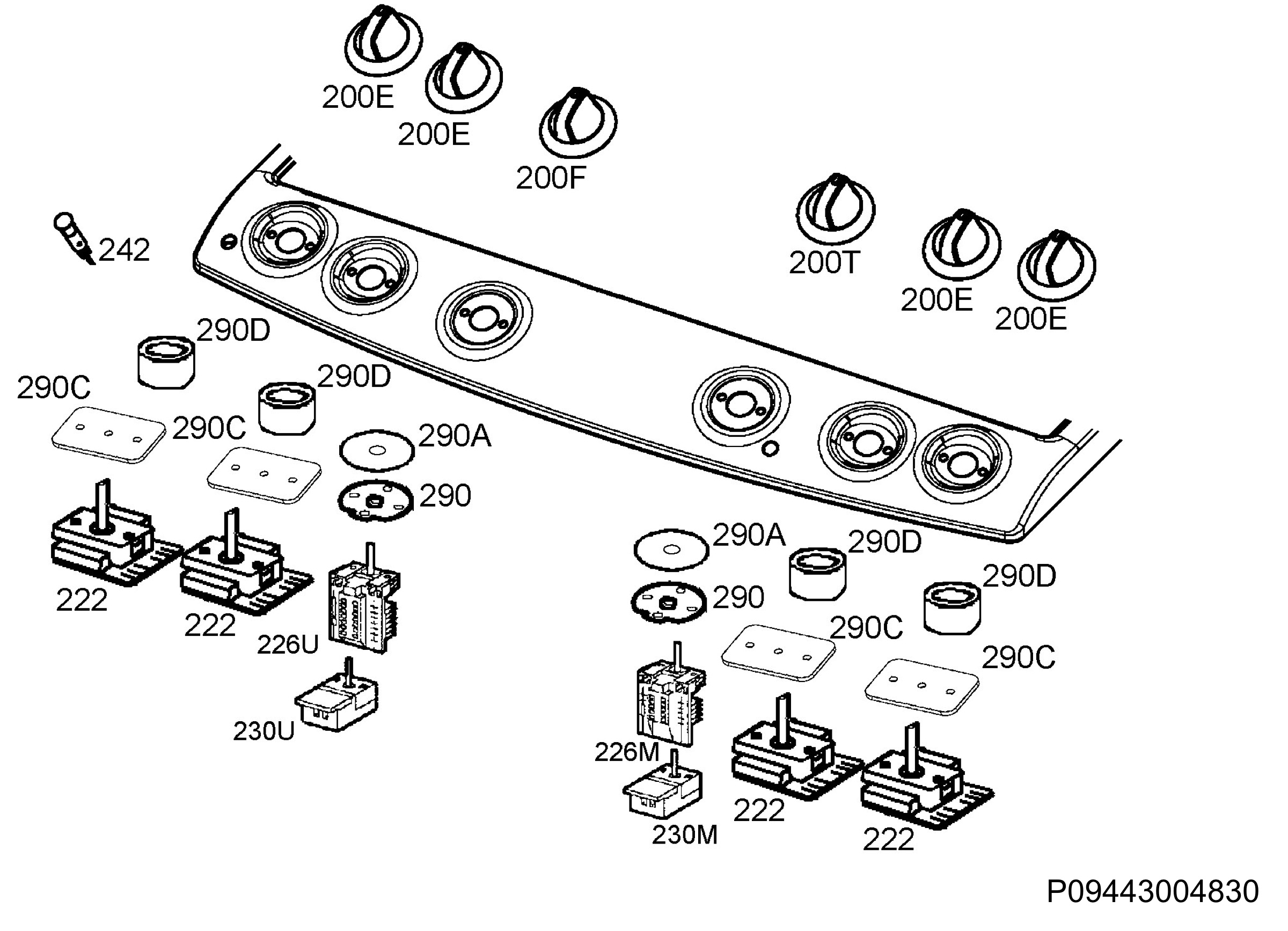 Zanussi Cooker & Hob ZCV660CTX (94890414103) Spares