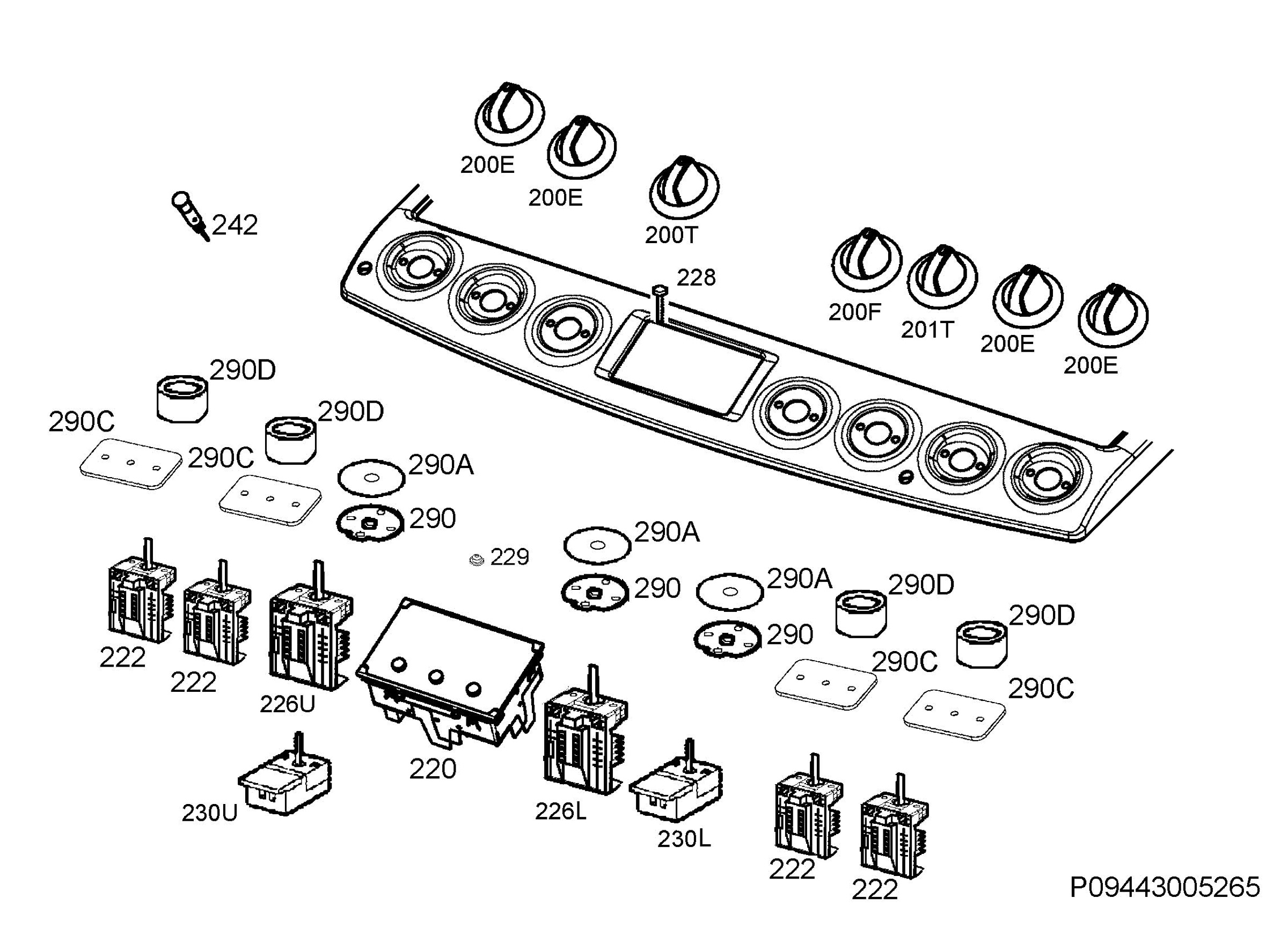 Zanussi Cooker & Hob ZCV69350BA (94890424001) Spares