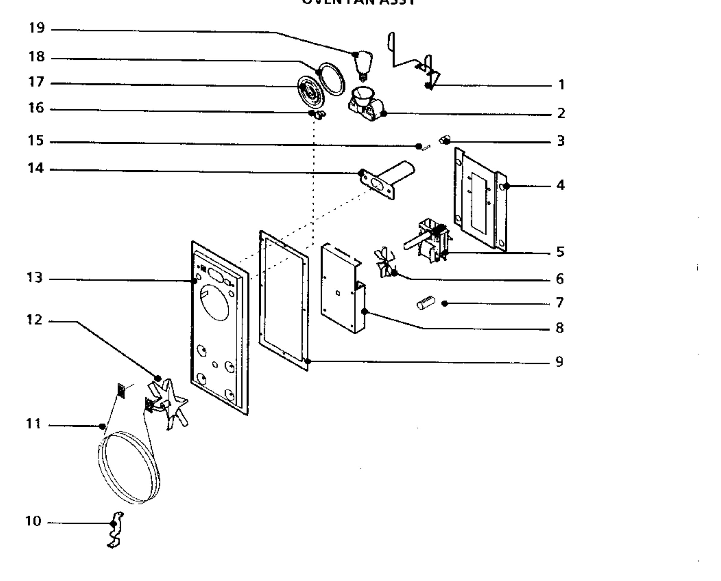 Oven fan assy
