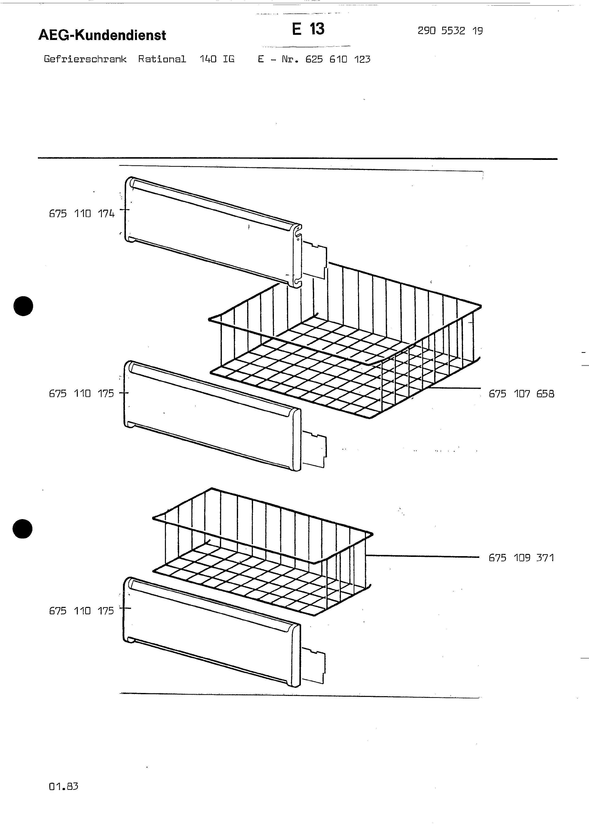 Internal parts refrigerator