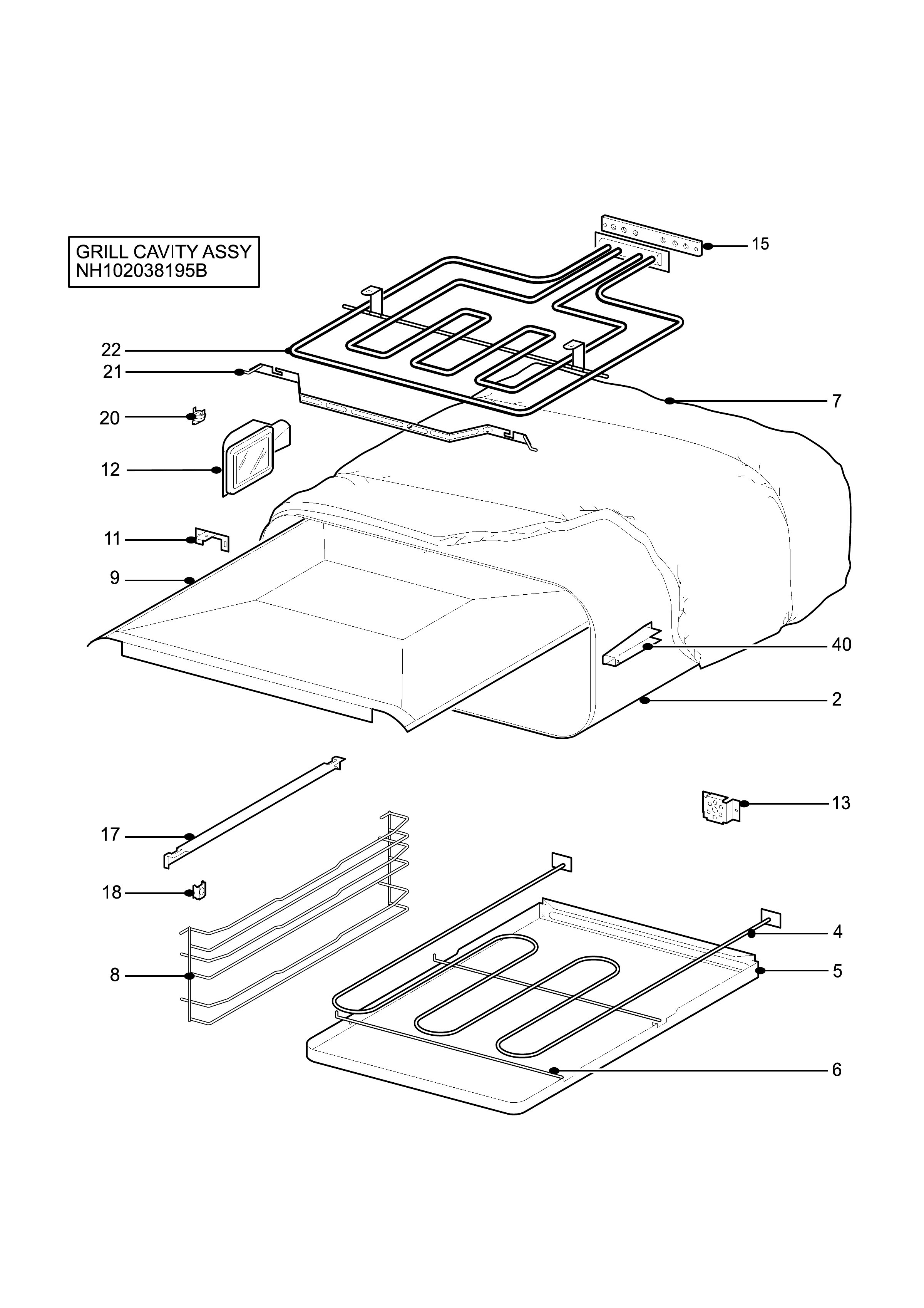 H10 Grill cavity assy