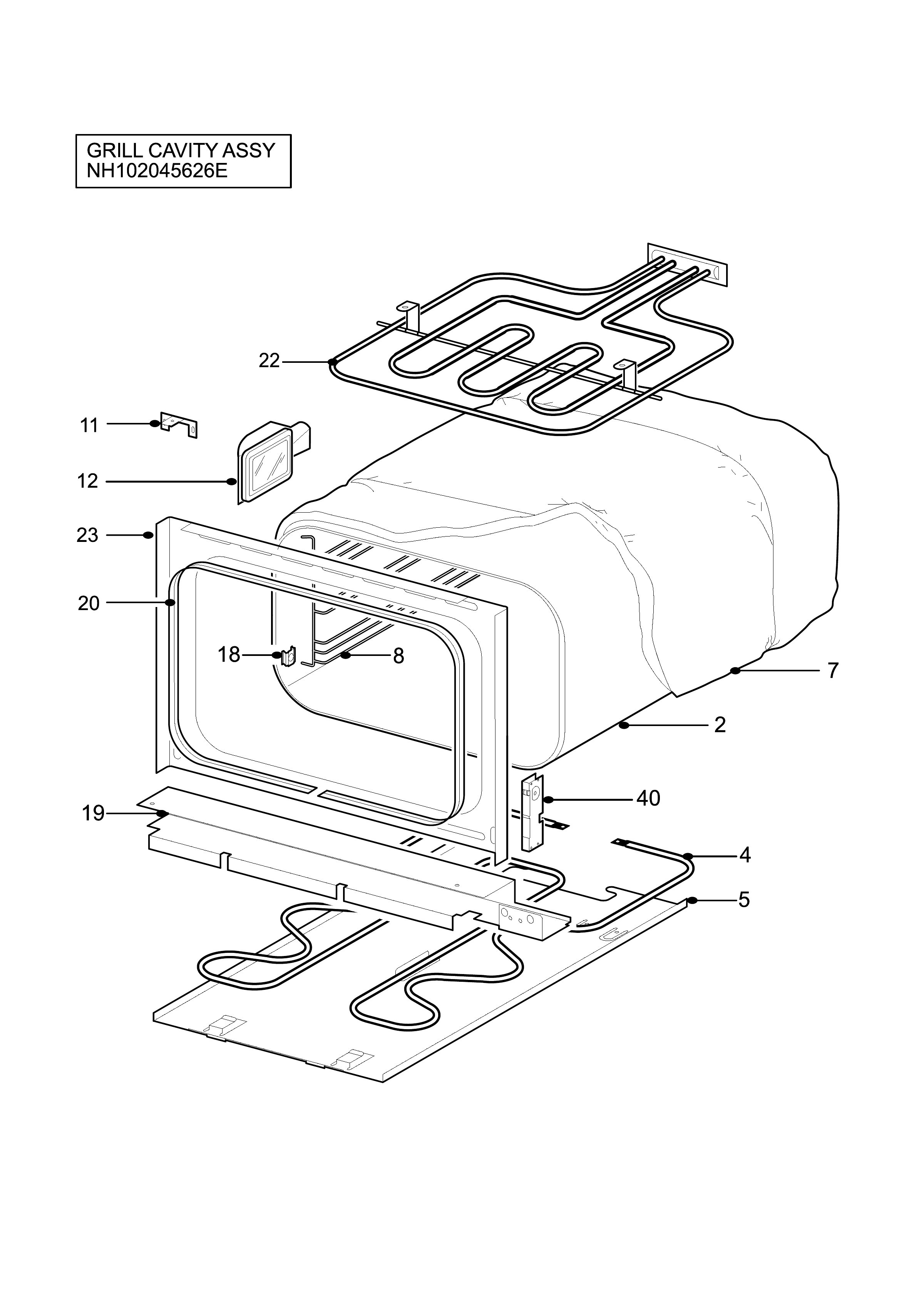 H10 Grill cavity assy