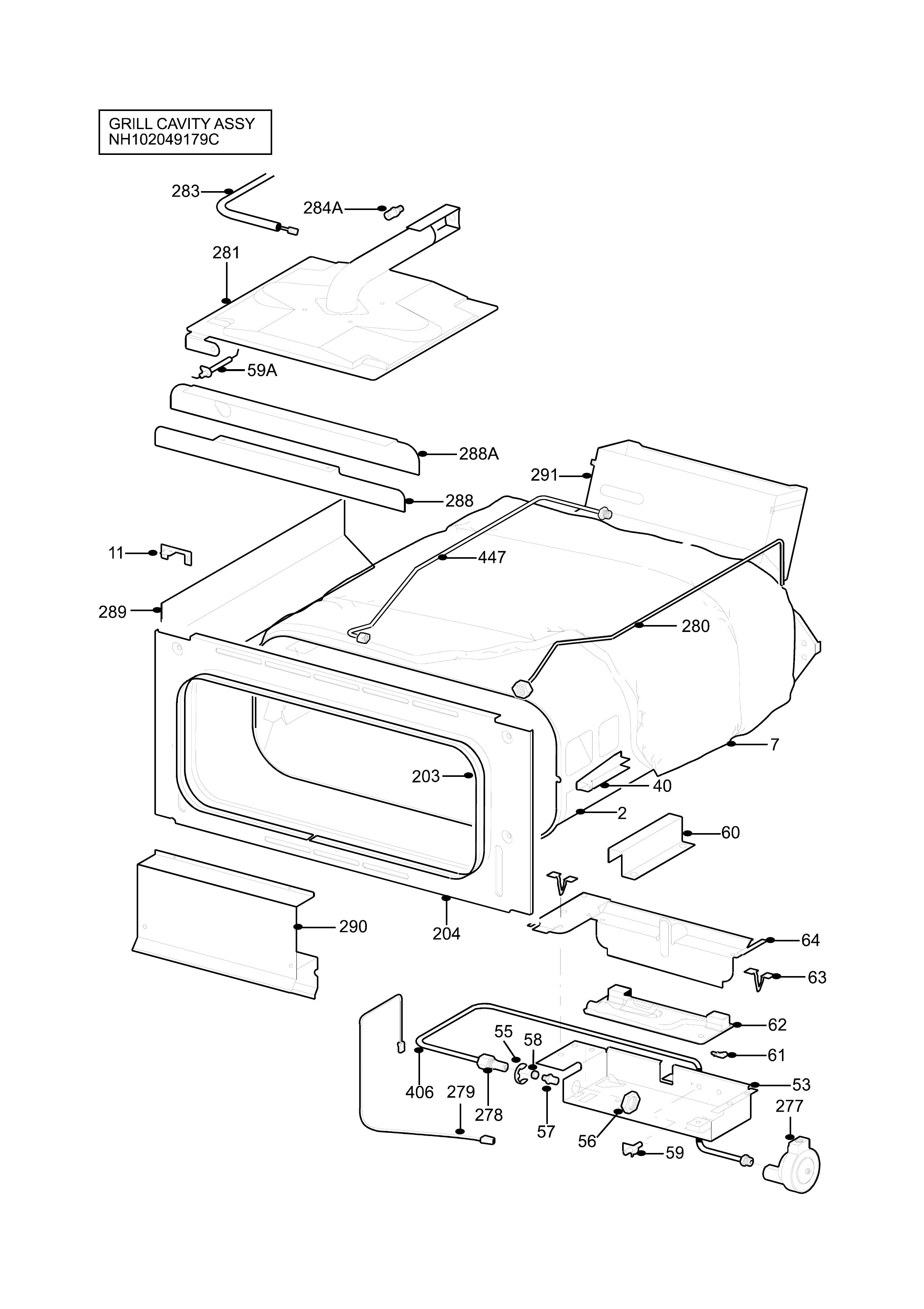 H10 Grill cavity assy