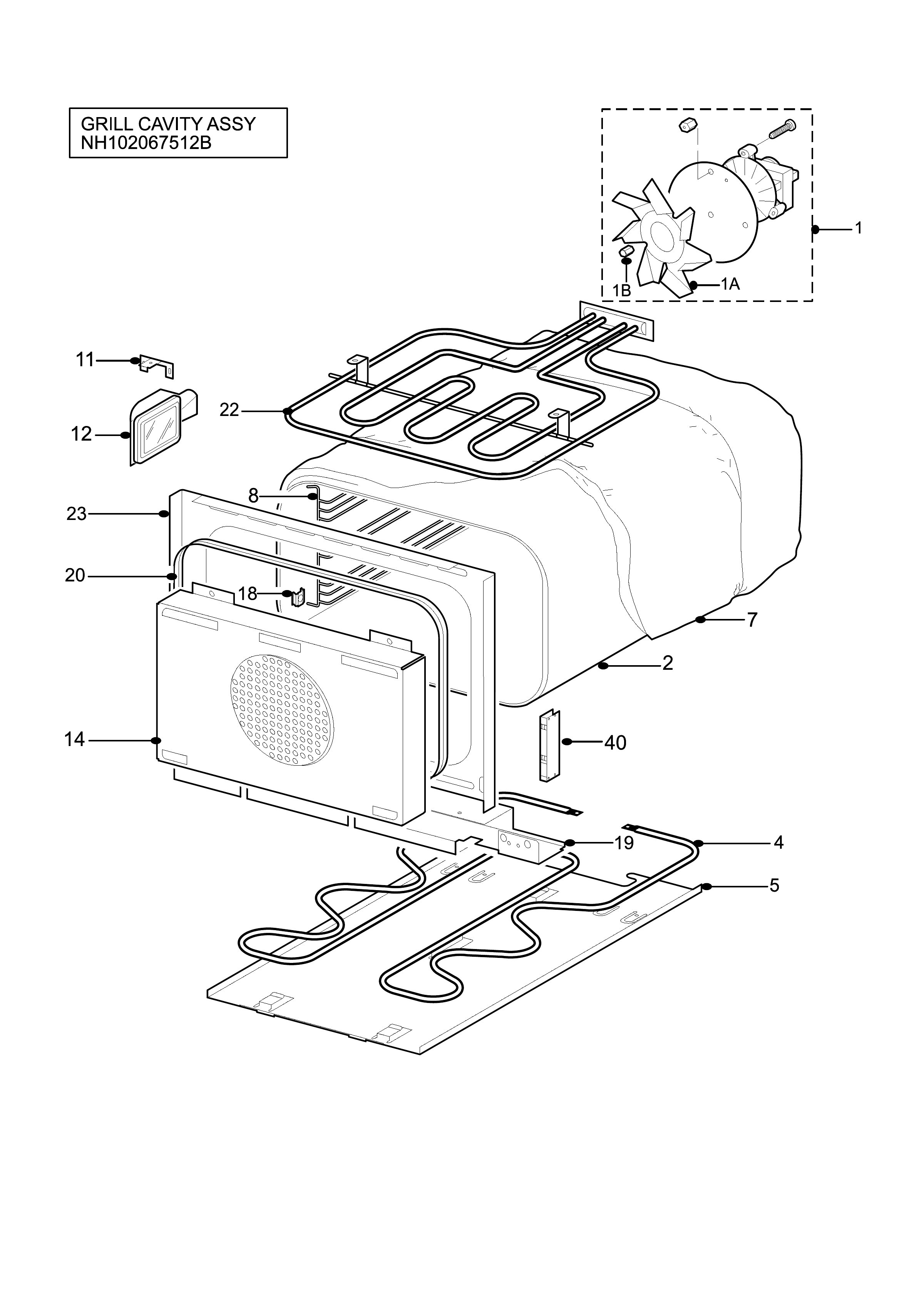 H10 Grill cavity assy
