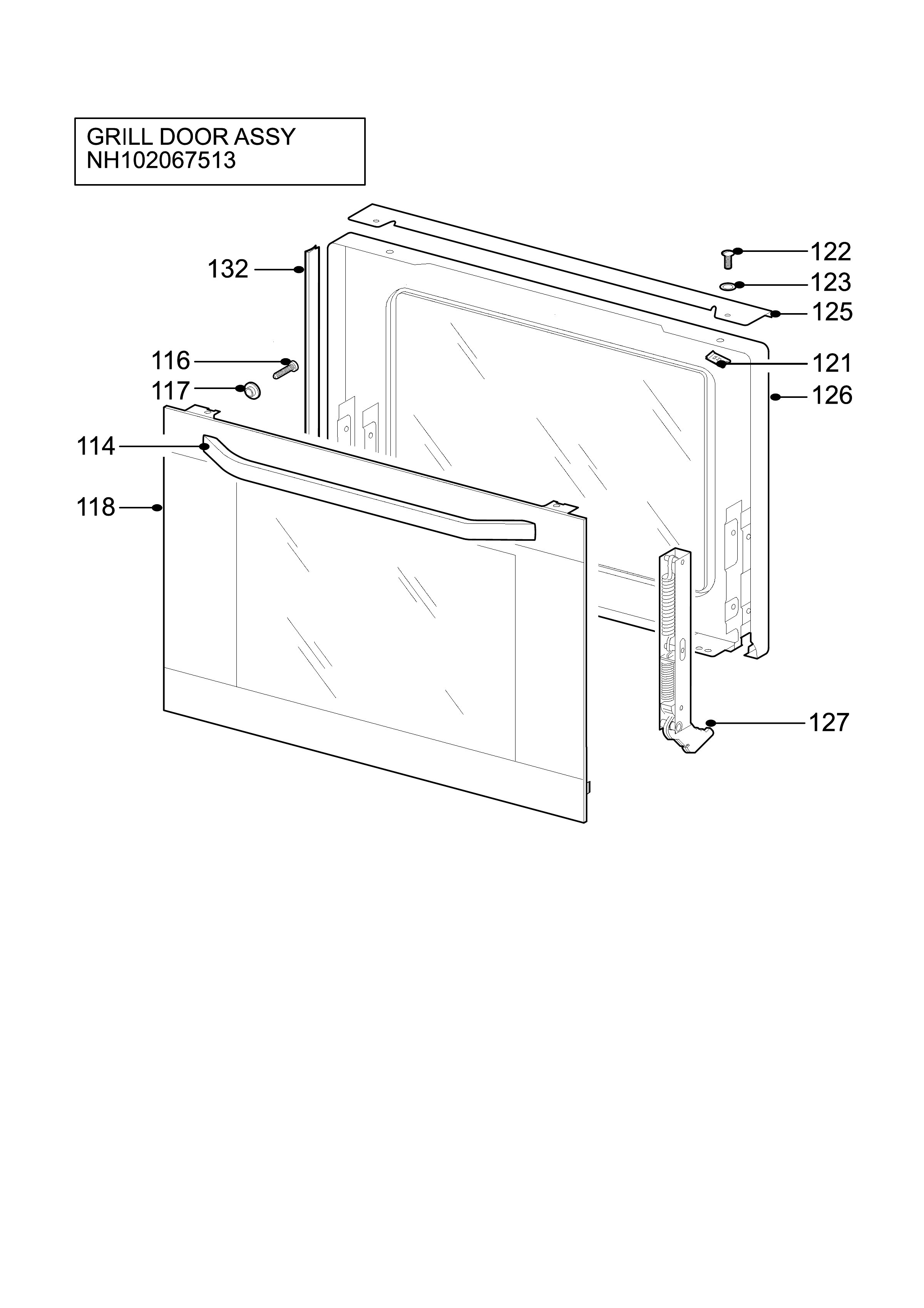 H10 Grill door assy