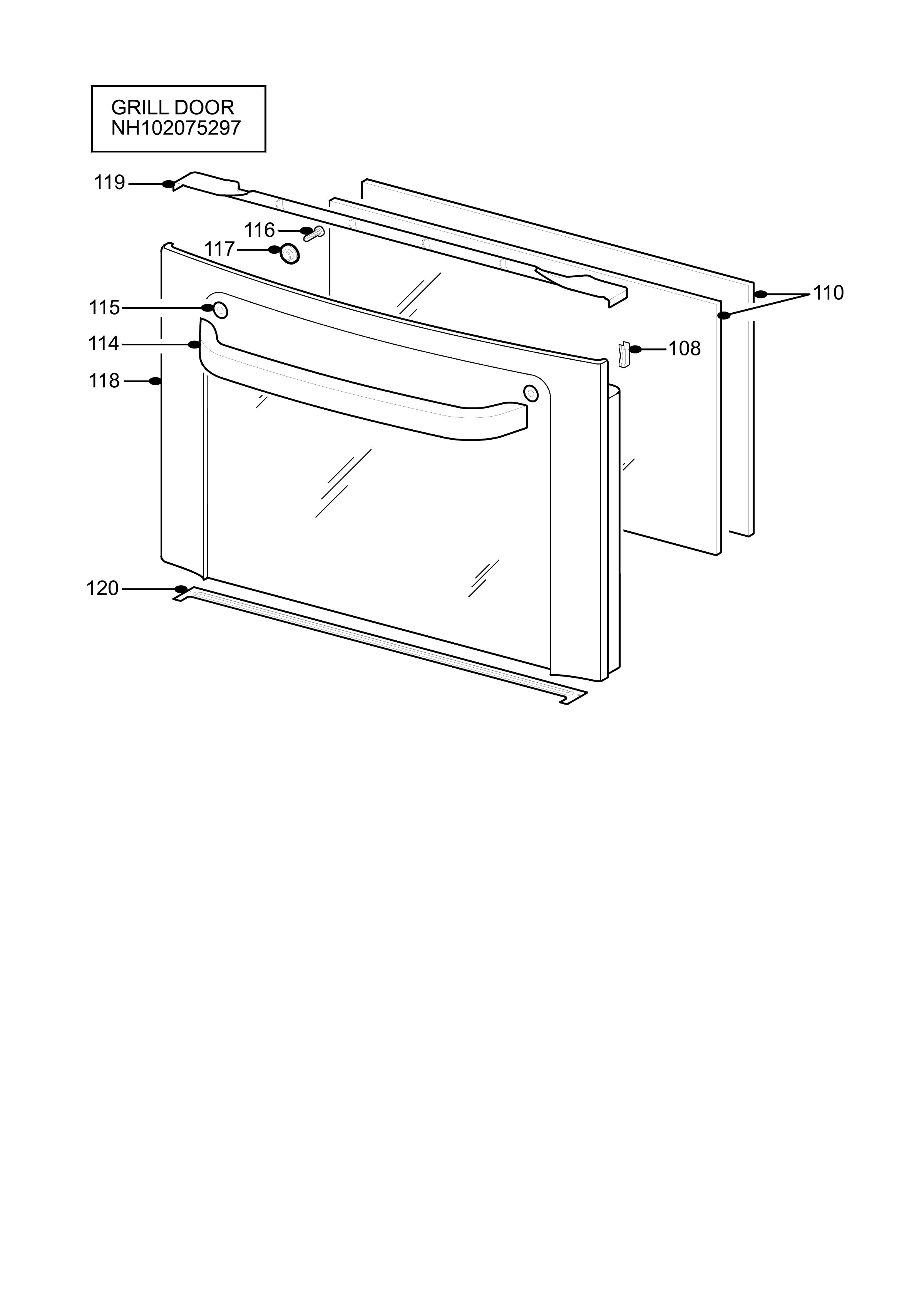 H10 Grill door assy