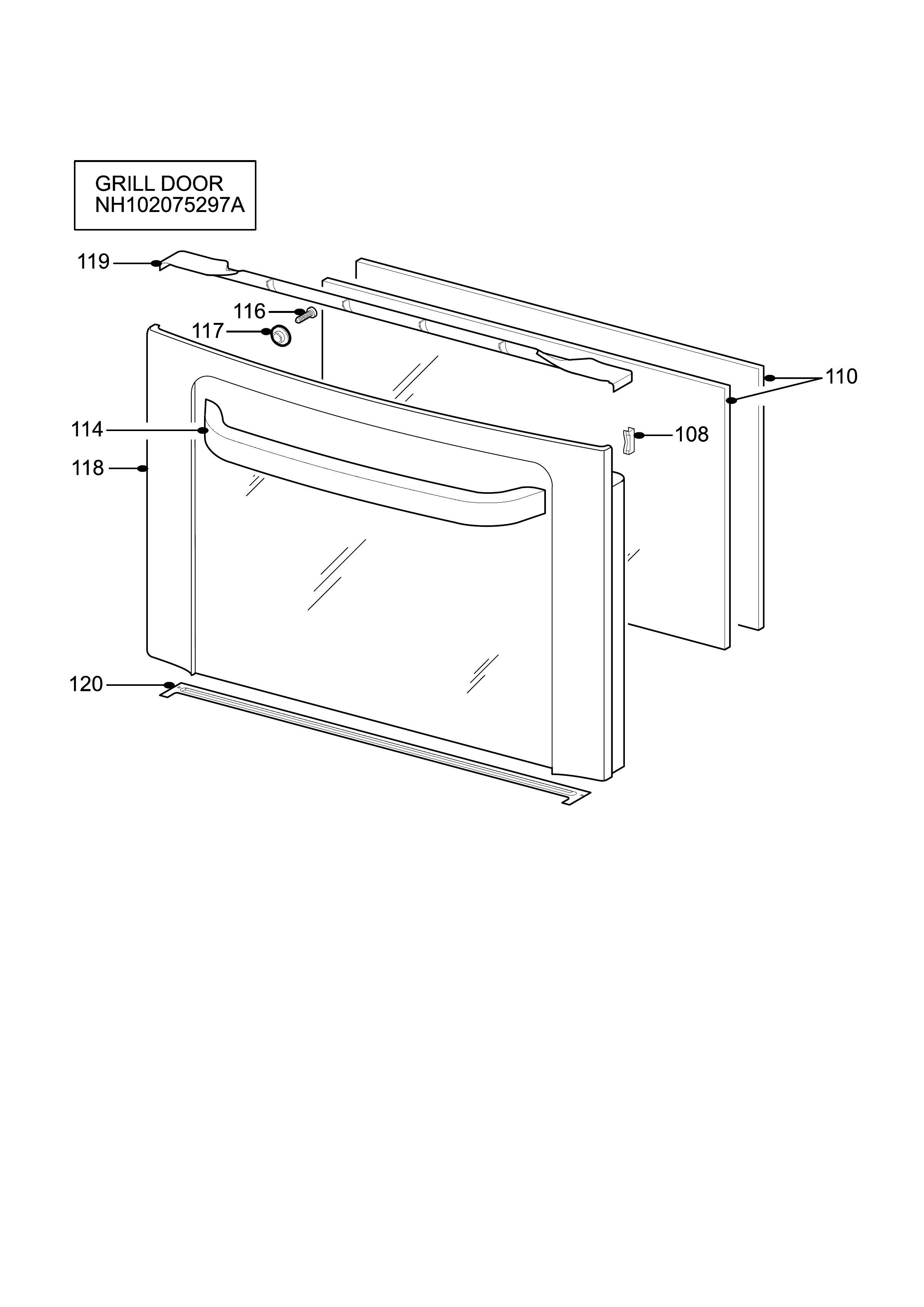 H10 Grill door assy