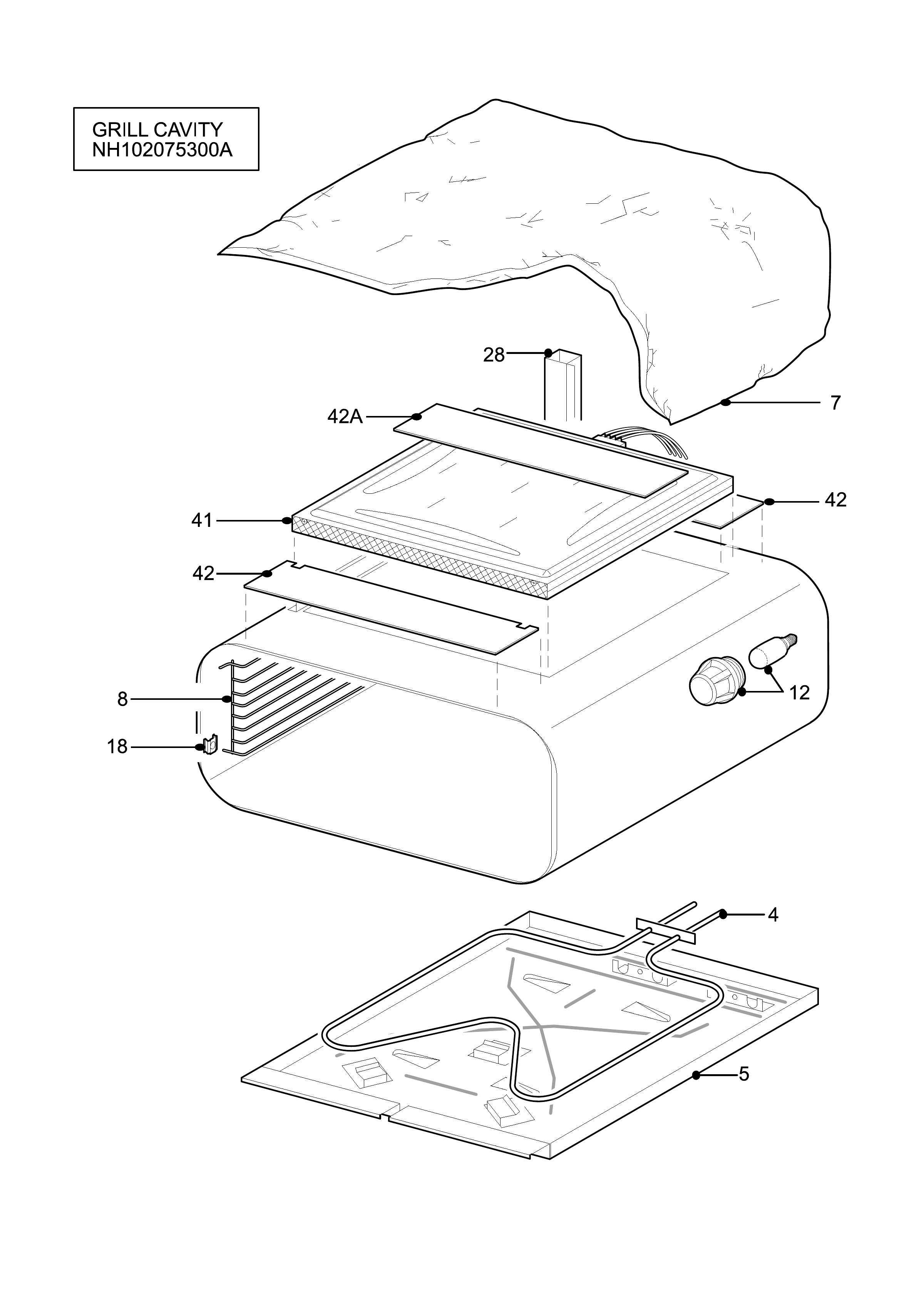 H10 Grill cavity assy