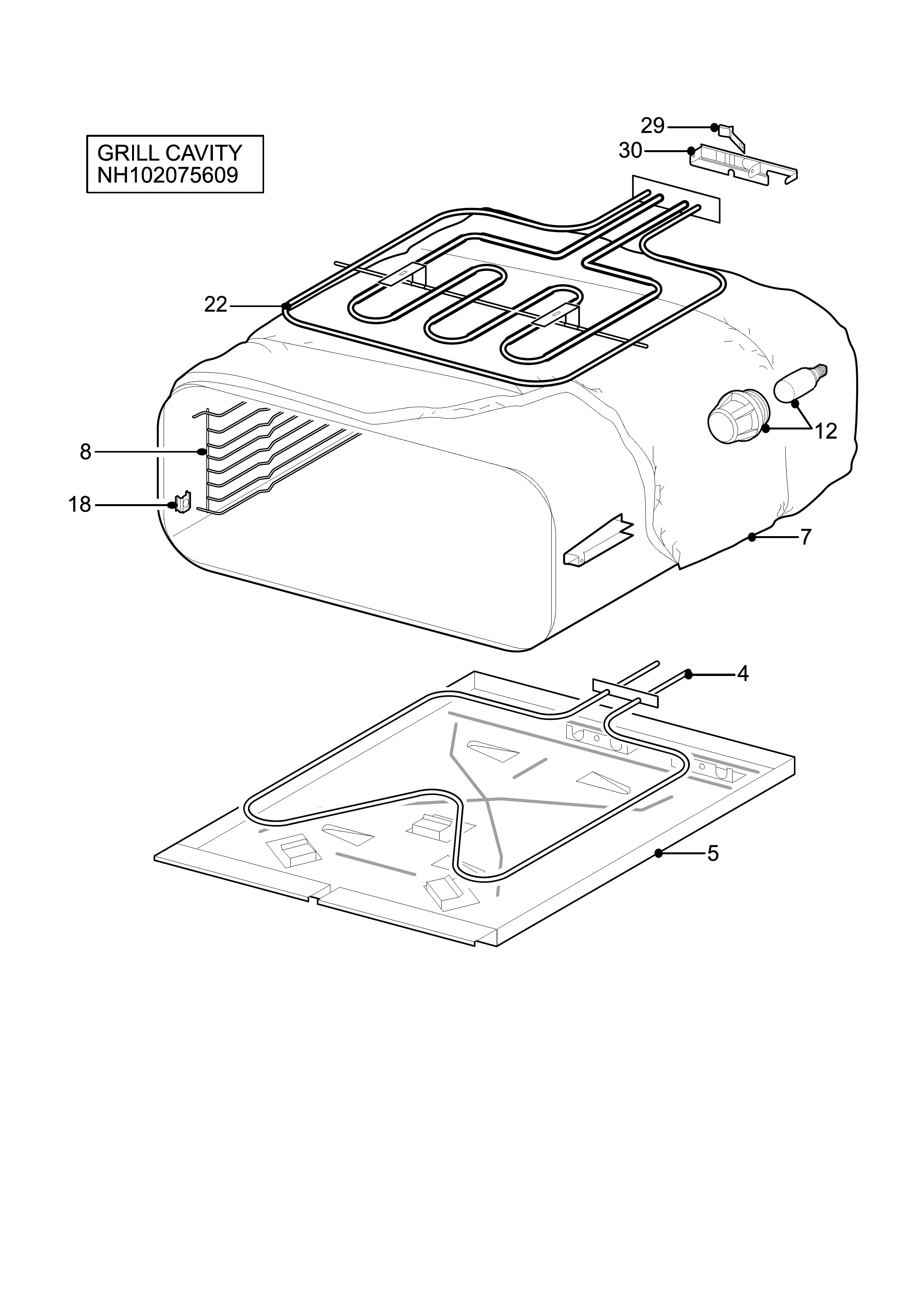 H10 Grill cavity assy