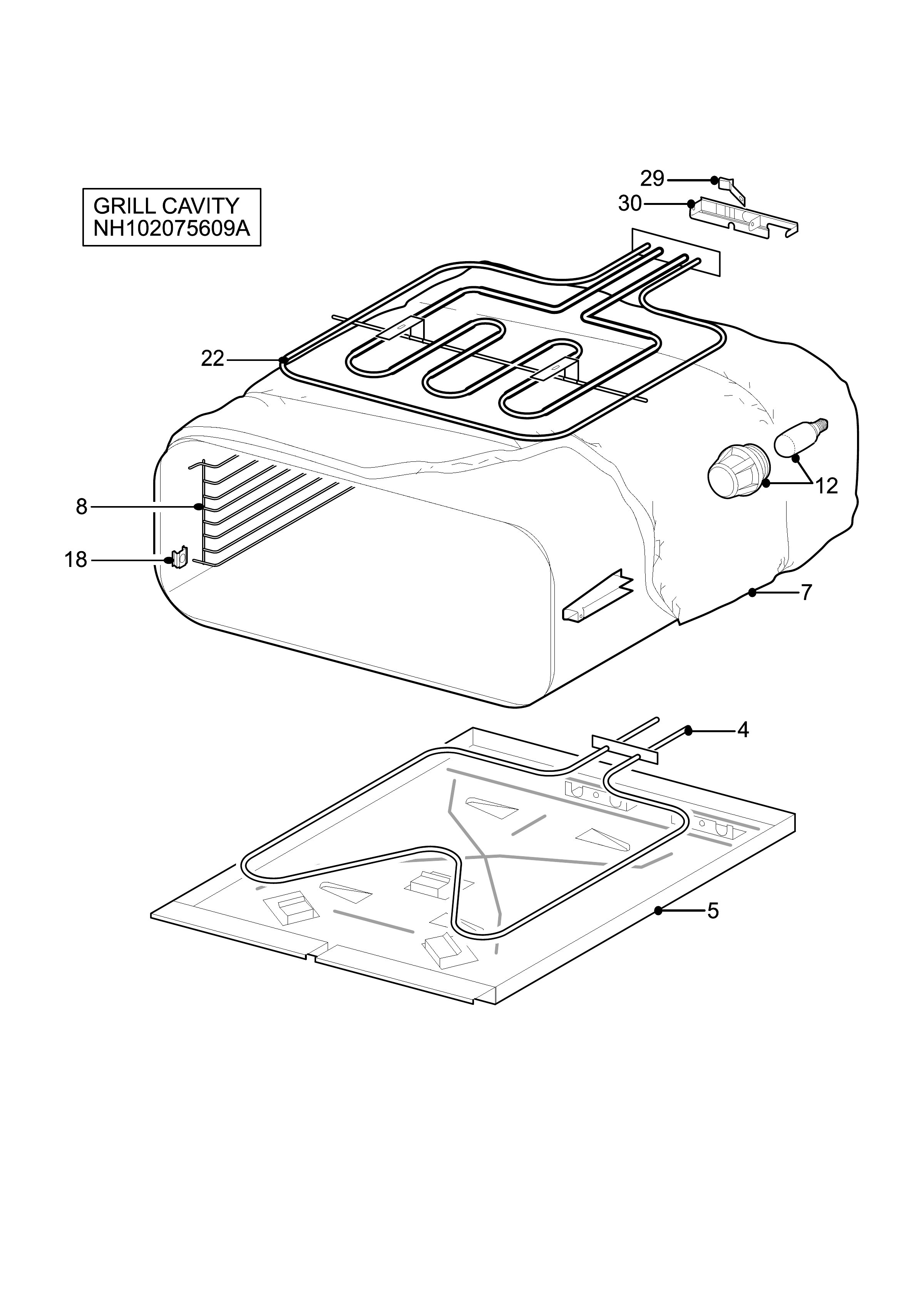 H10 Grill cavity assy