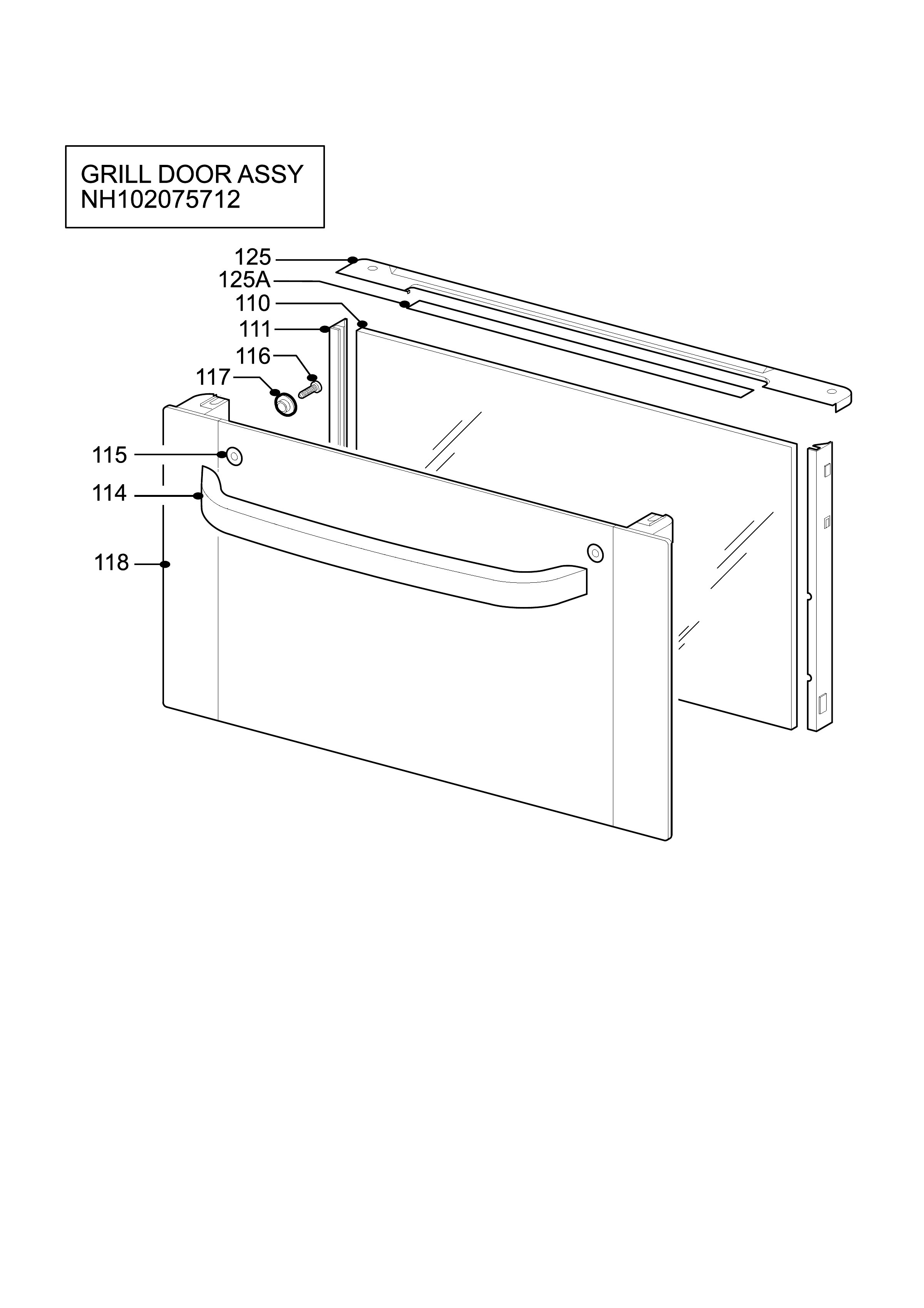 H10 Grill door assy