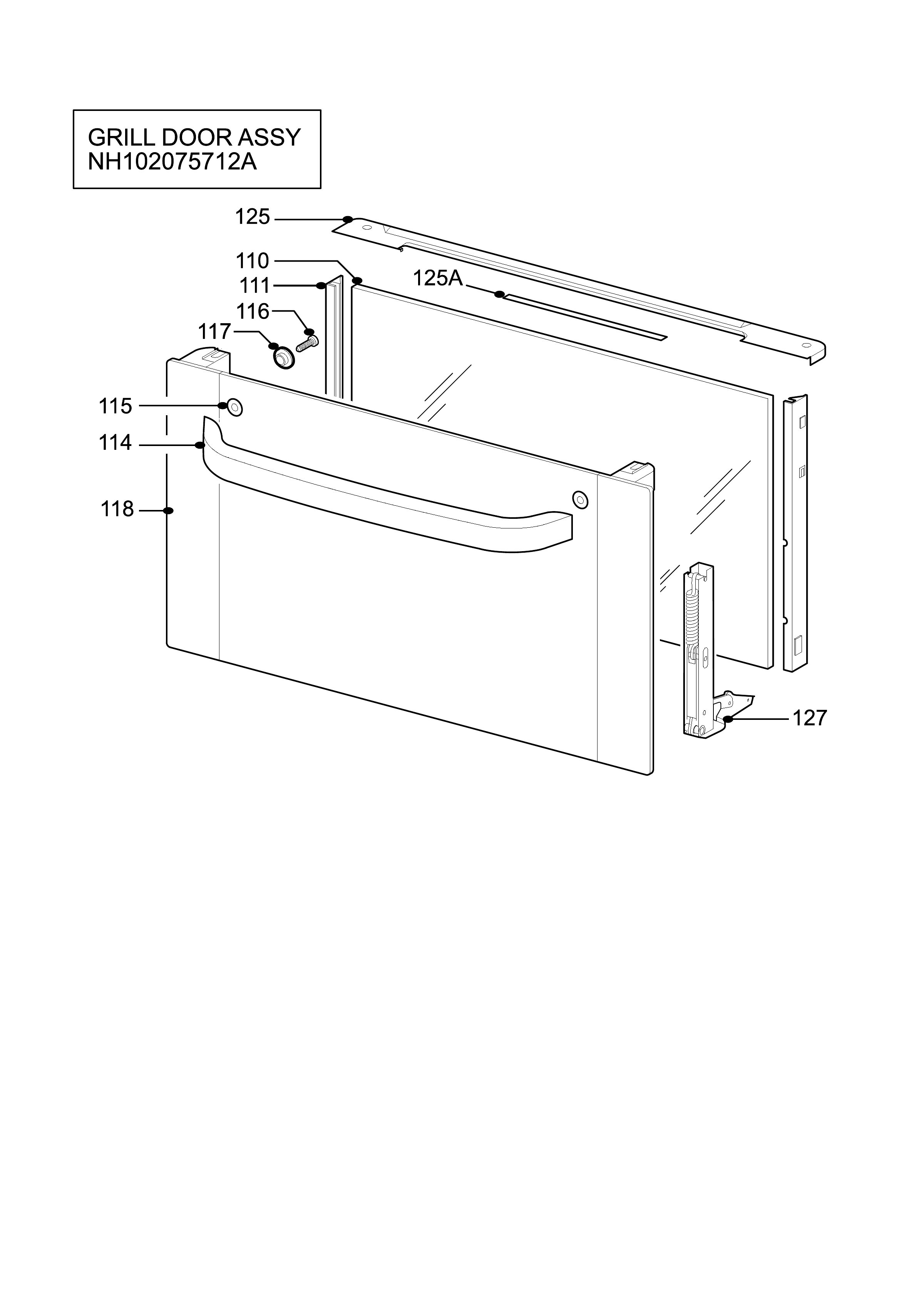 H10 Grill door assy