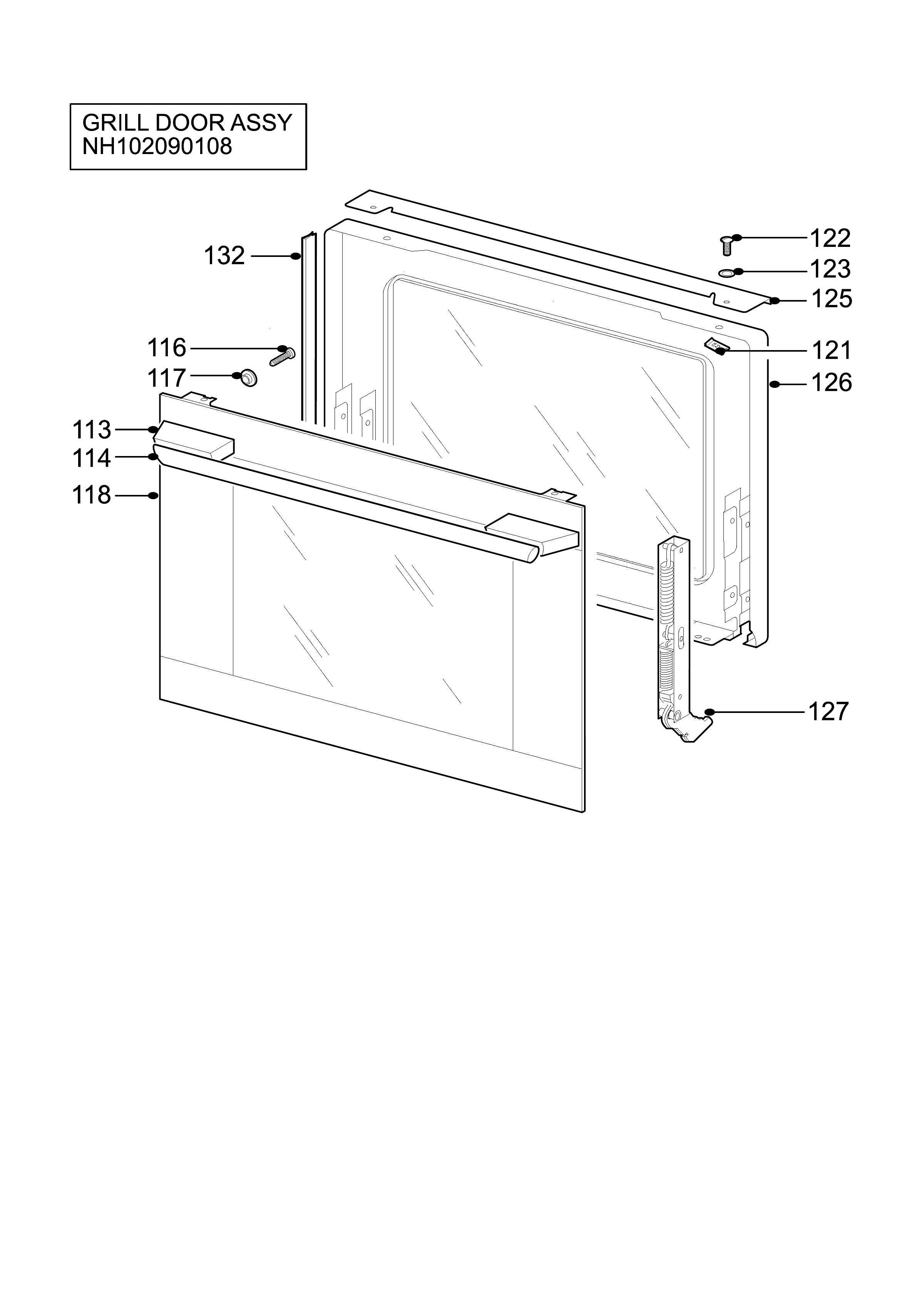 H10 Grill door assy