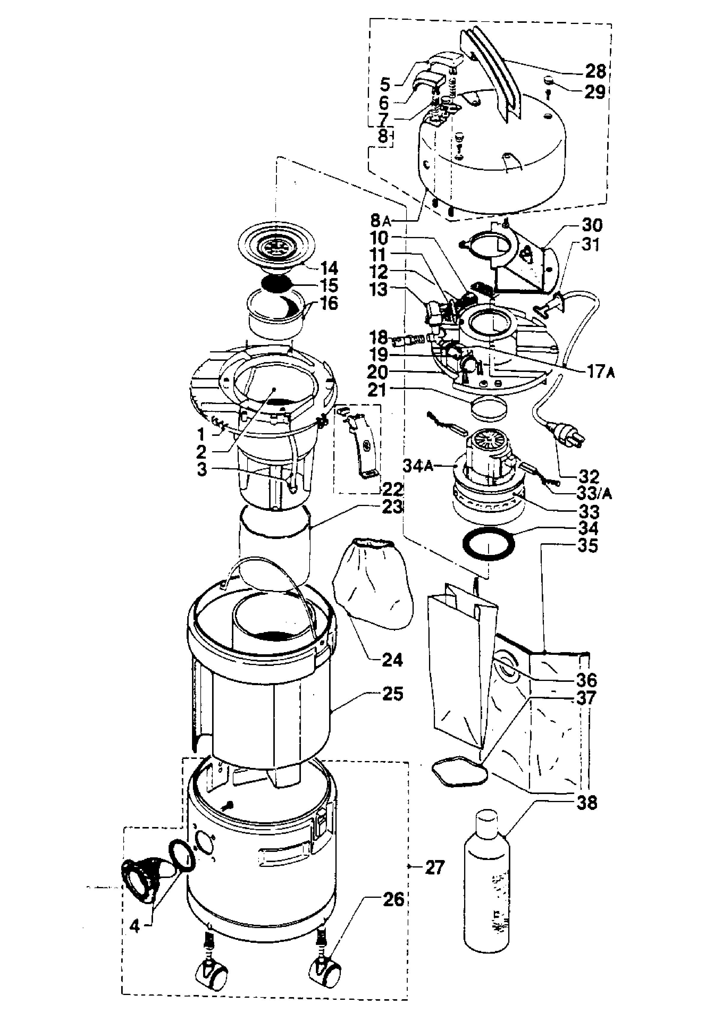 L10 Tub, motor, bags