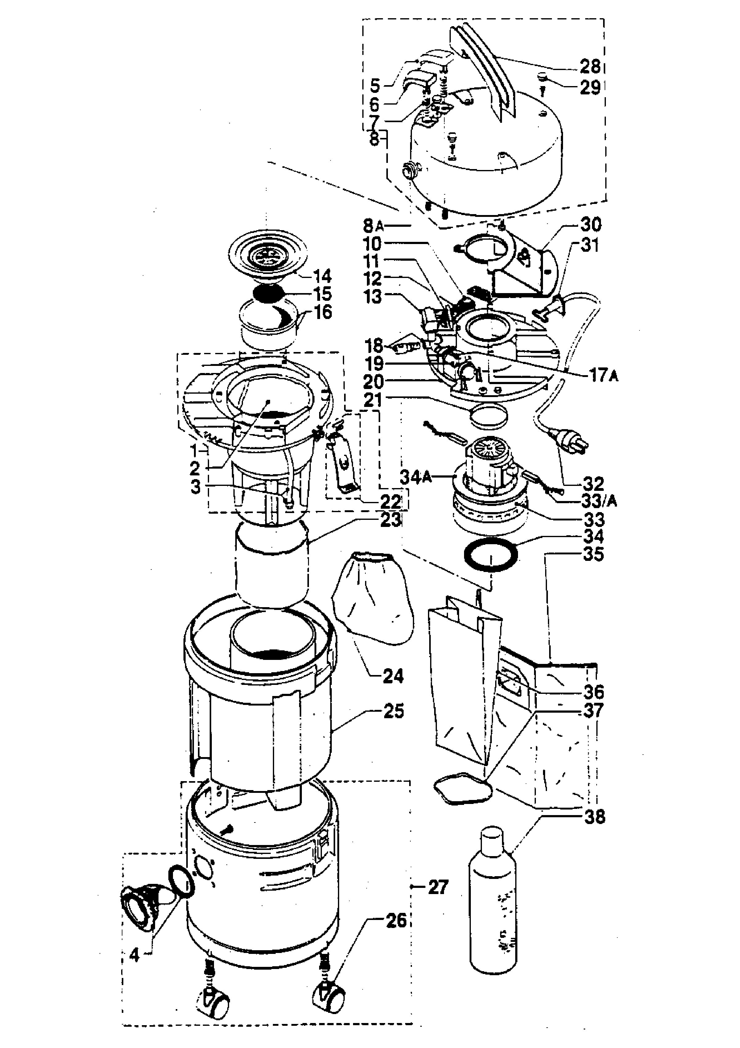 L10 Tub, motor, bags