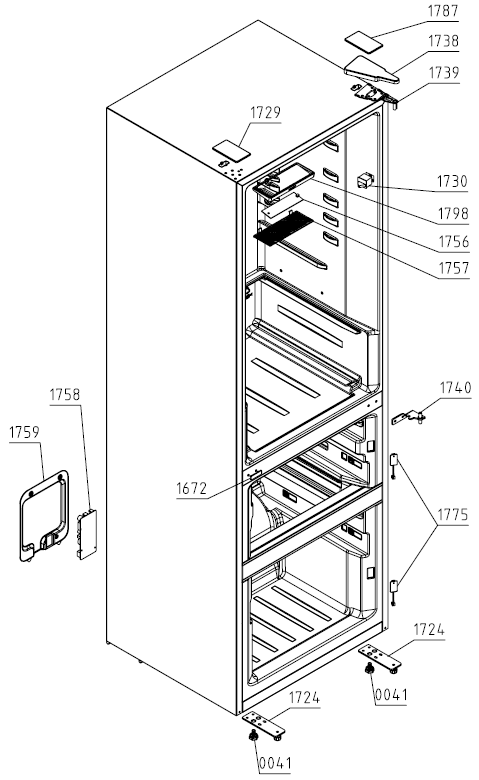 Hisense Fridge & Freezer RM469N4AFD (742509) Spares