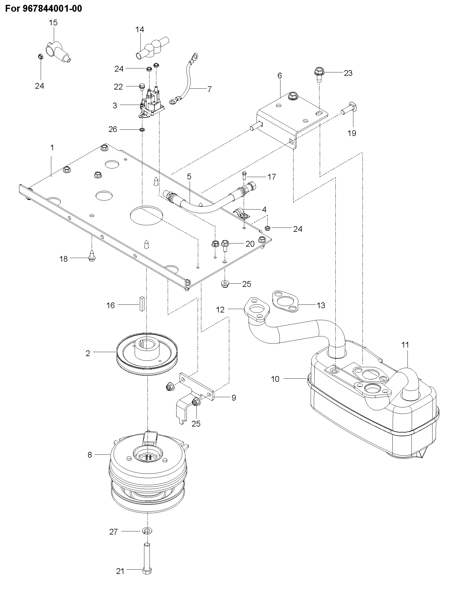 ENGINE MOUNTING, GUARDS & MUFFLER
