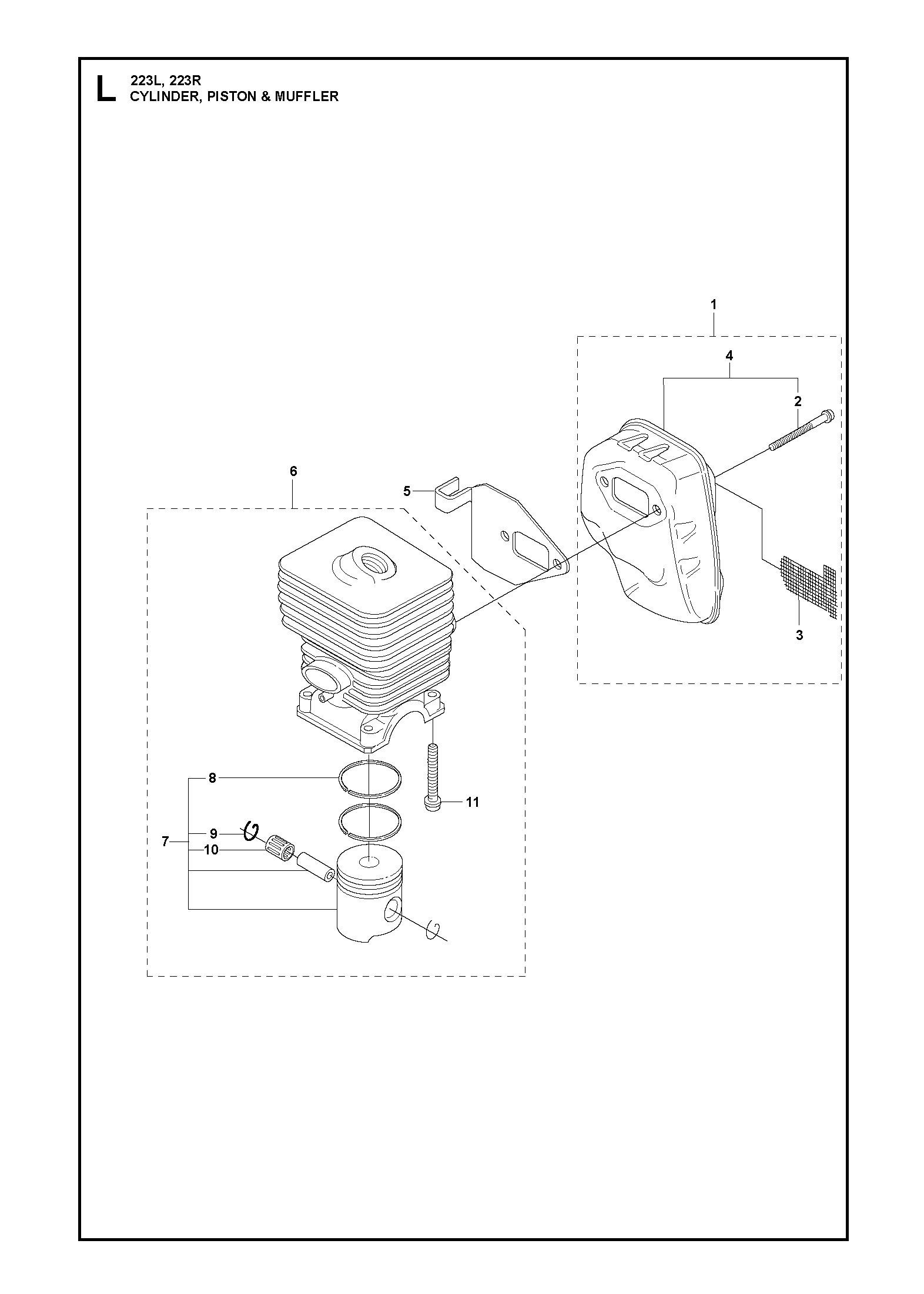 CYLINDER, PISTON & MUFFLER