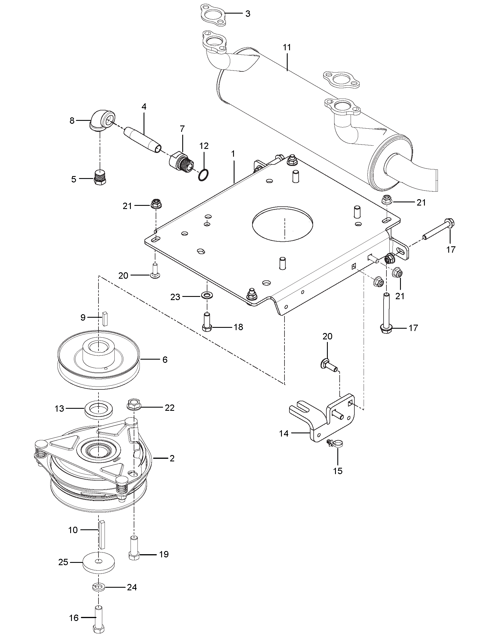 ENGINE MOUNTING, GUARDS & MUFFLER