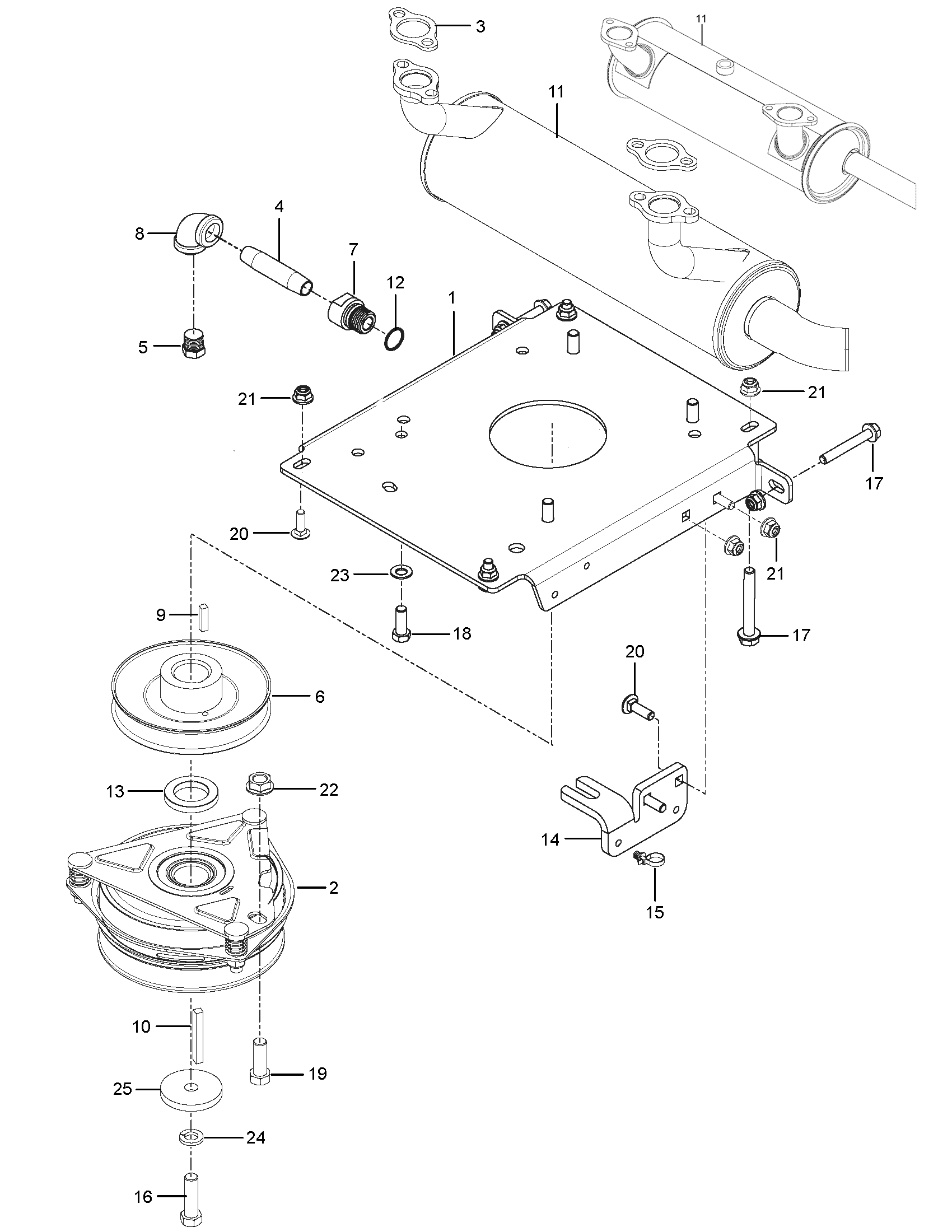 ENGINE MOUNTING, GUARDS & MUFFLER