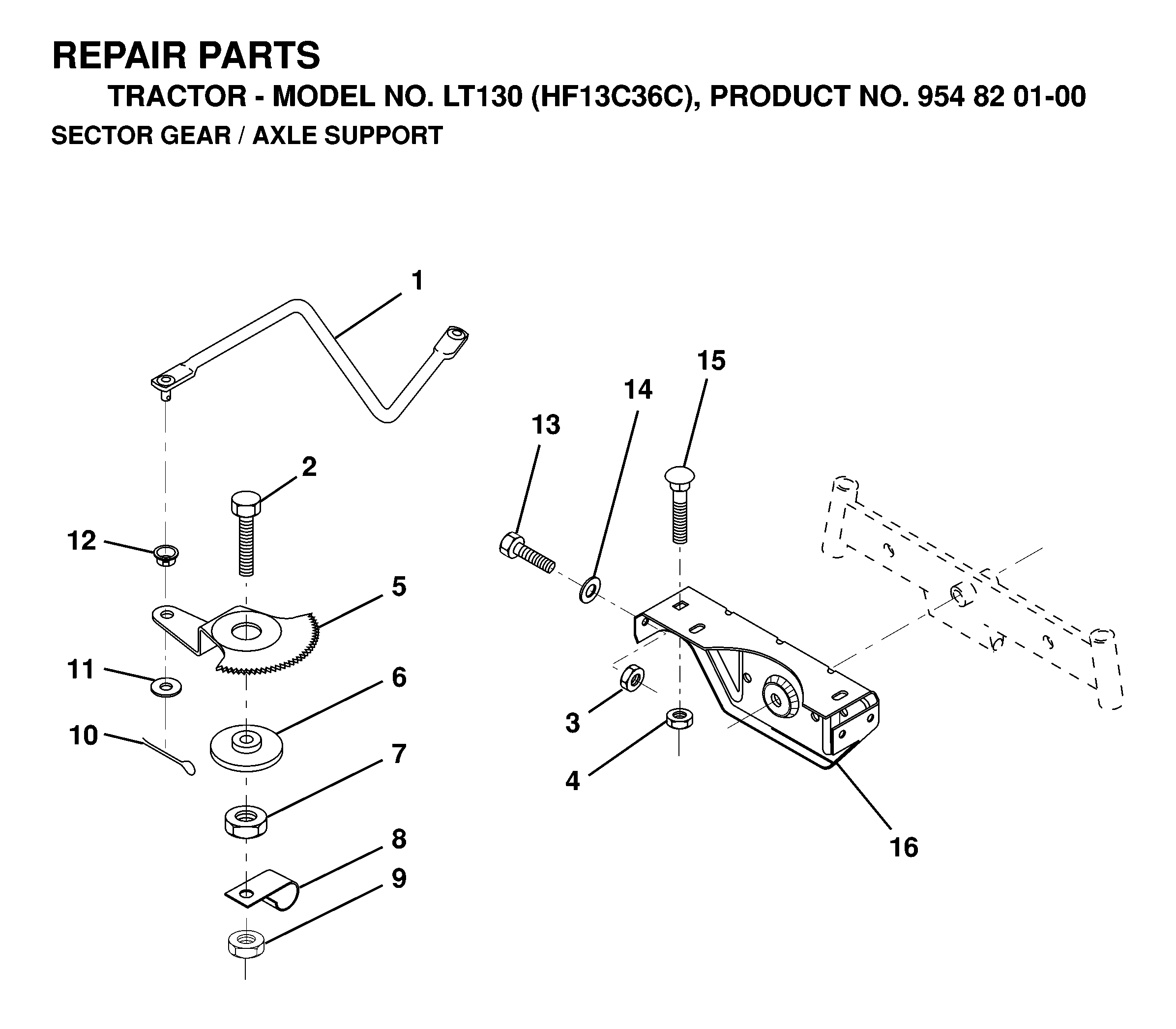 SECTOR GEAR / AXLE SUPPORT
