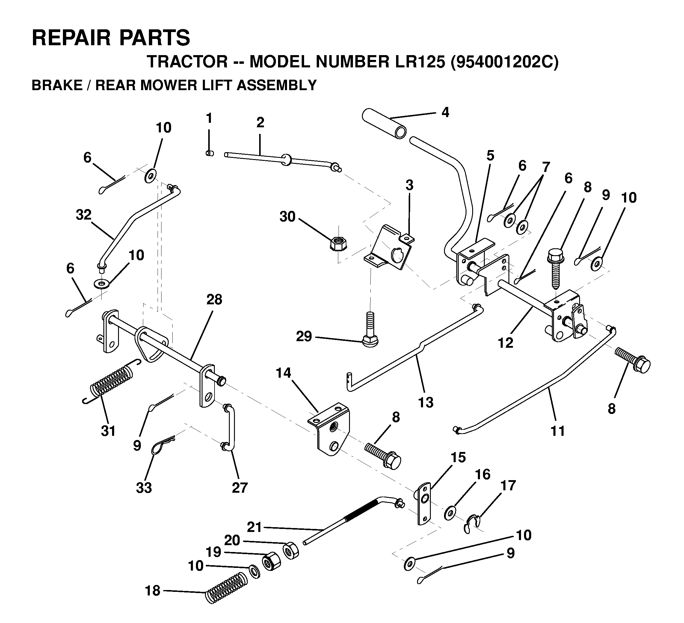 BRAKE / REAR MOWER LIFT