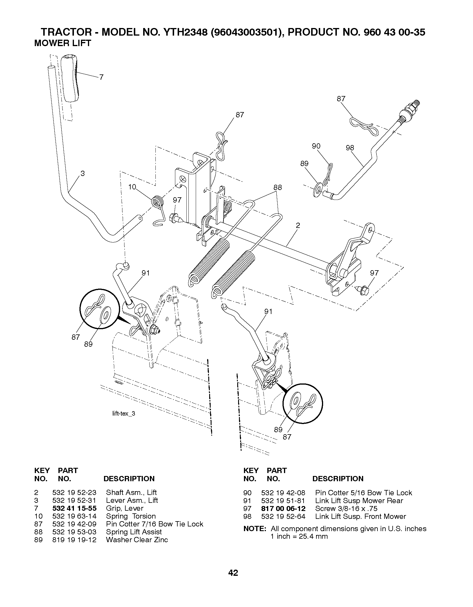 MOWER LIFT / DECK LIFT