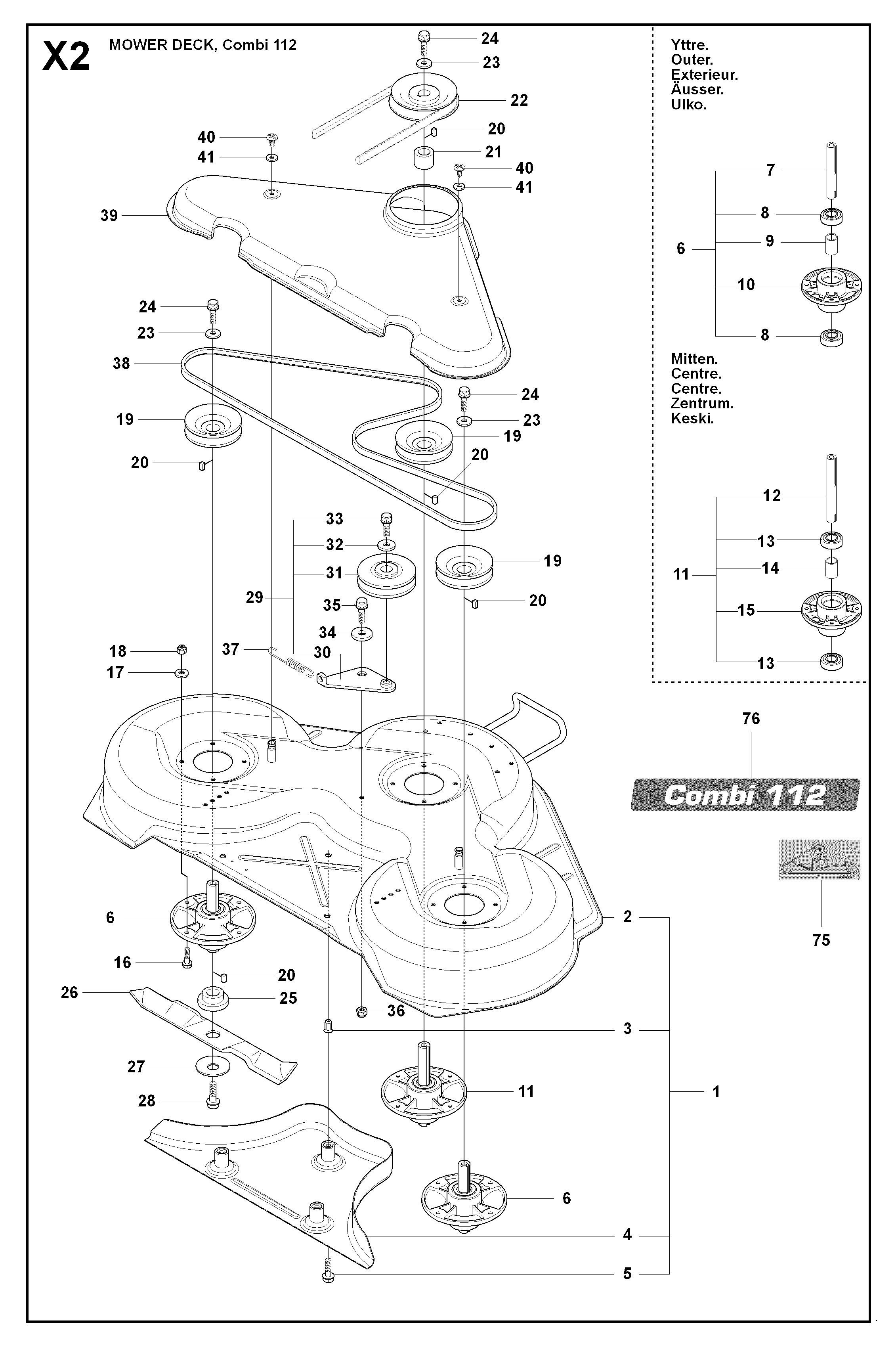 44"/112CM CUTTING DECK
