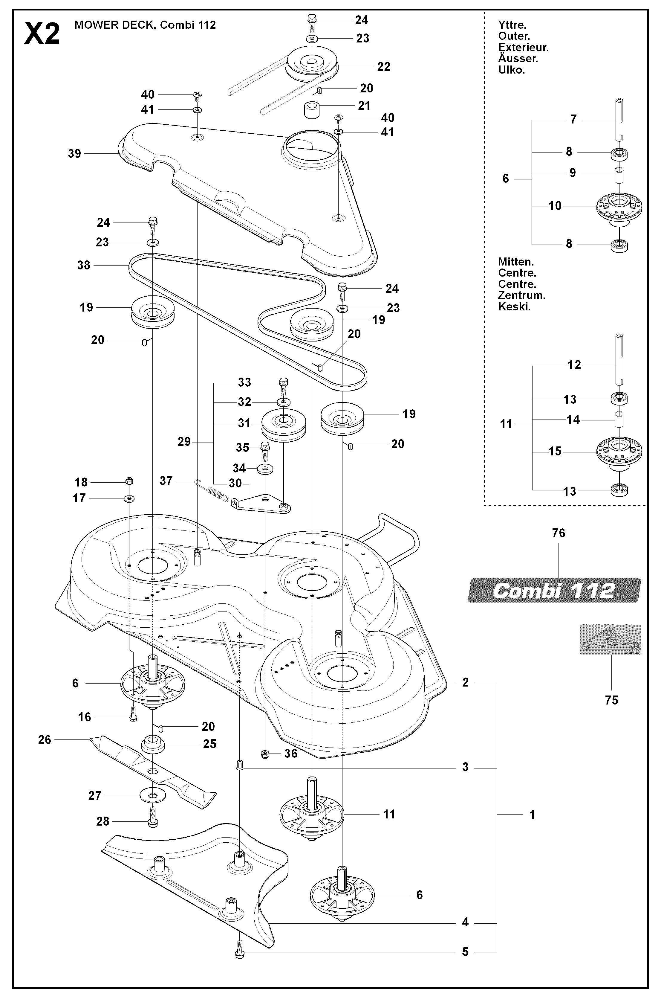 44"/112CM CUTTING DECK
