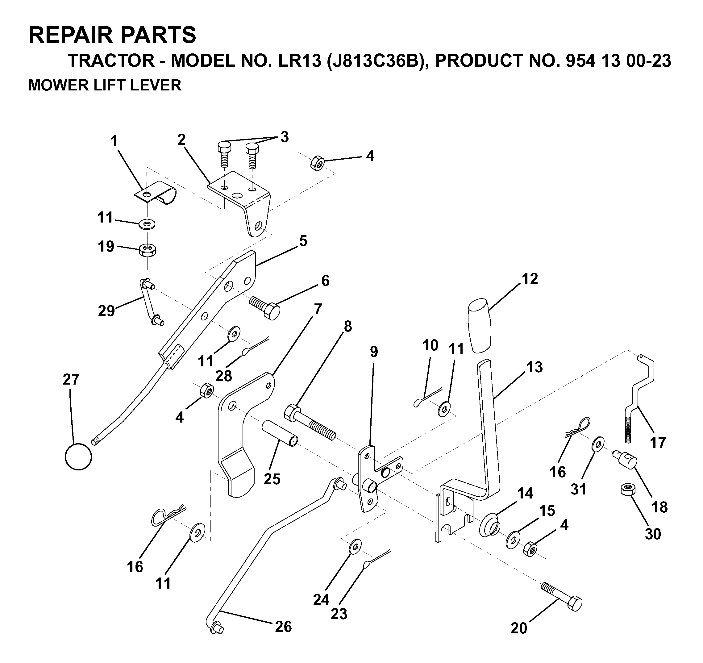 MOWER LIFT LEVER