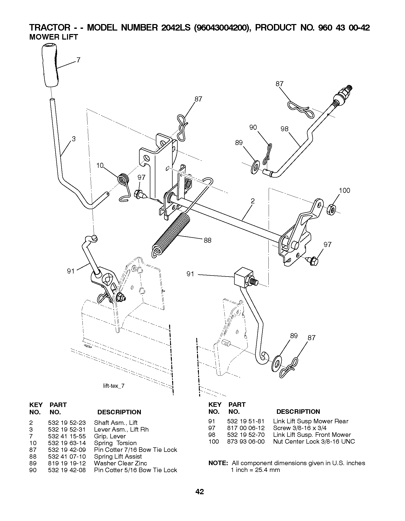 MOWER LIFT / DECK LIFT