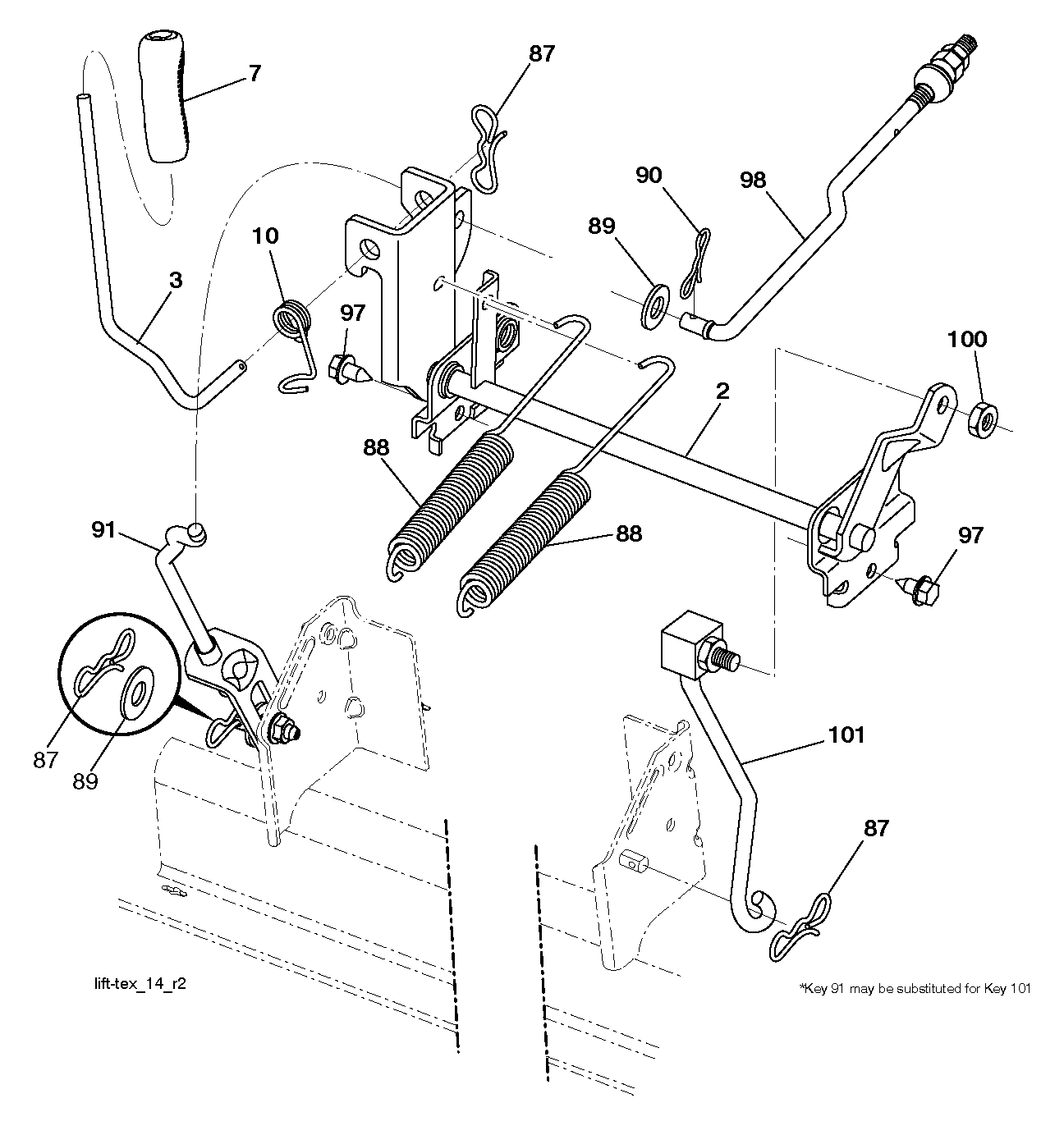 MOWER LIFT LEVER