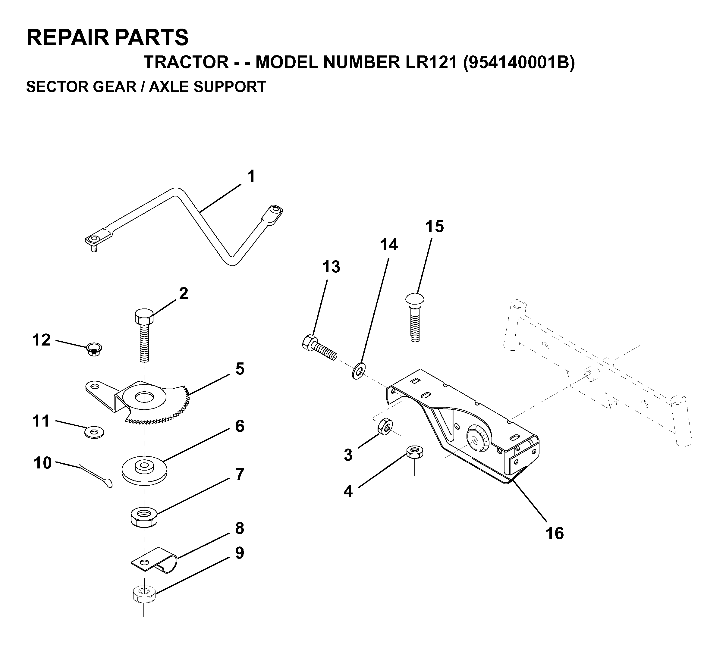 SECTOR GEAR / AXLE SUPPORT