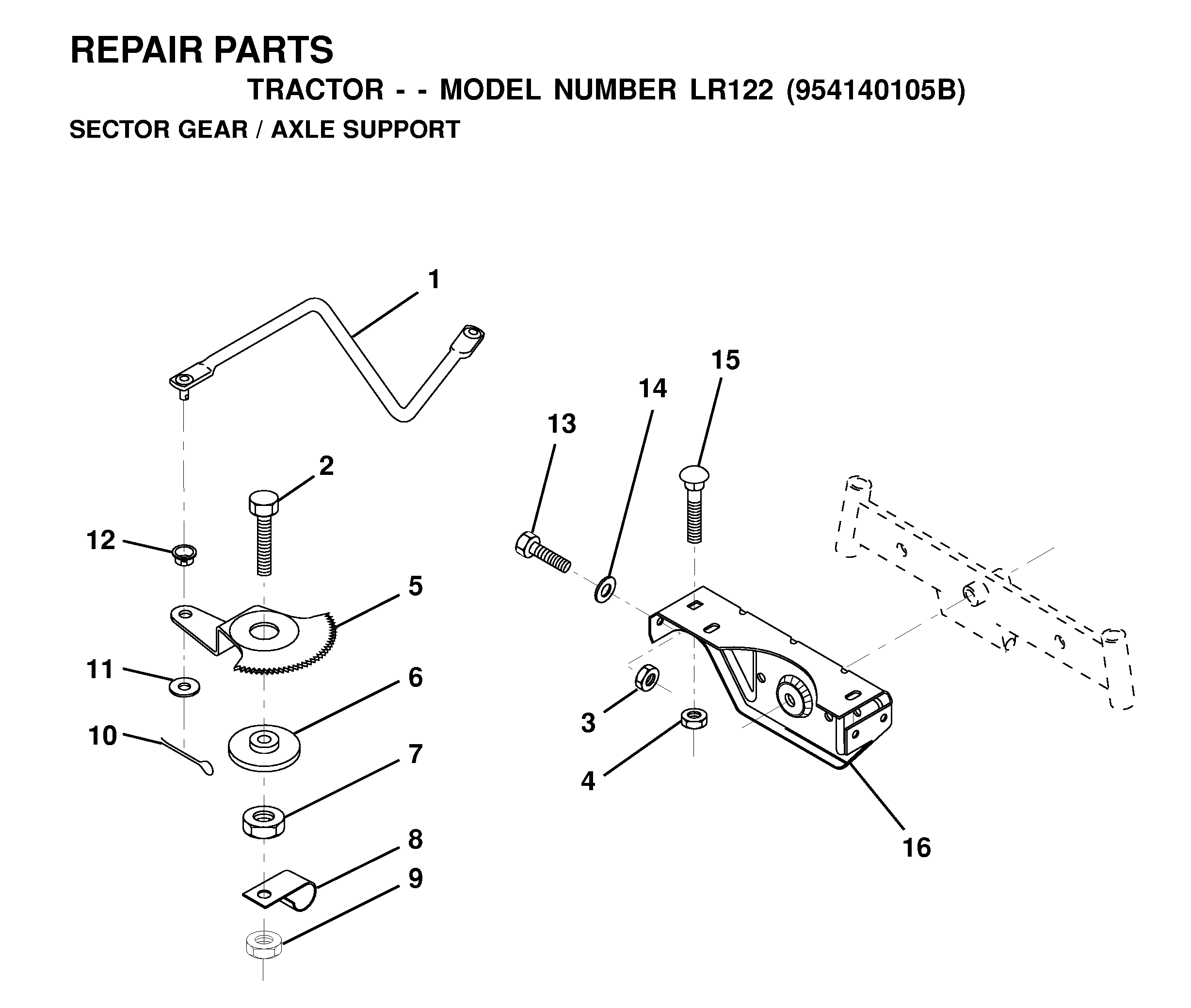 SECTOR GEAR / AXLE SUPPORT