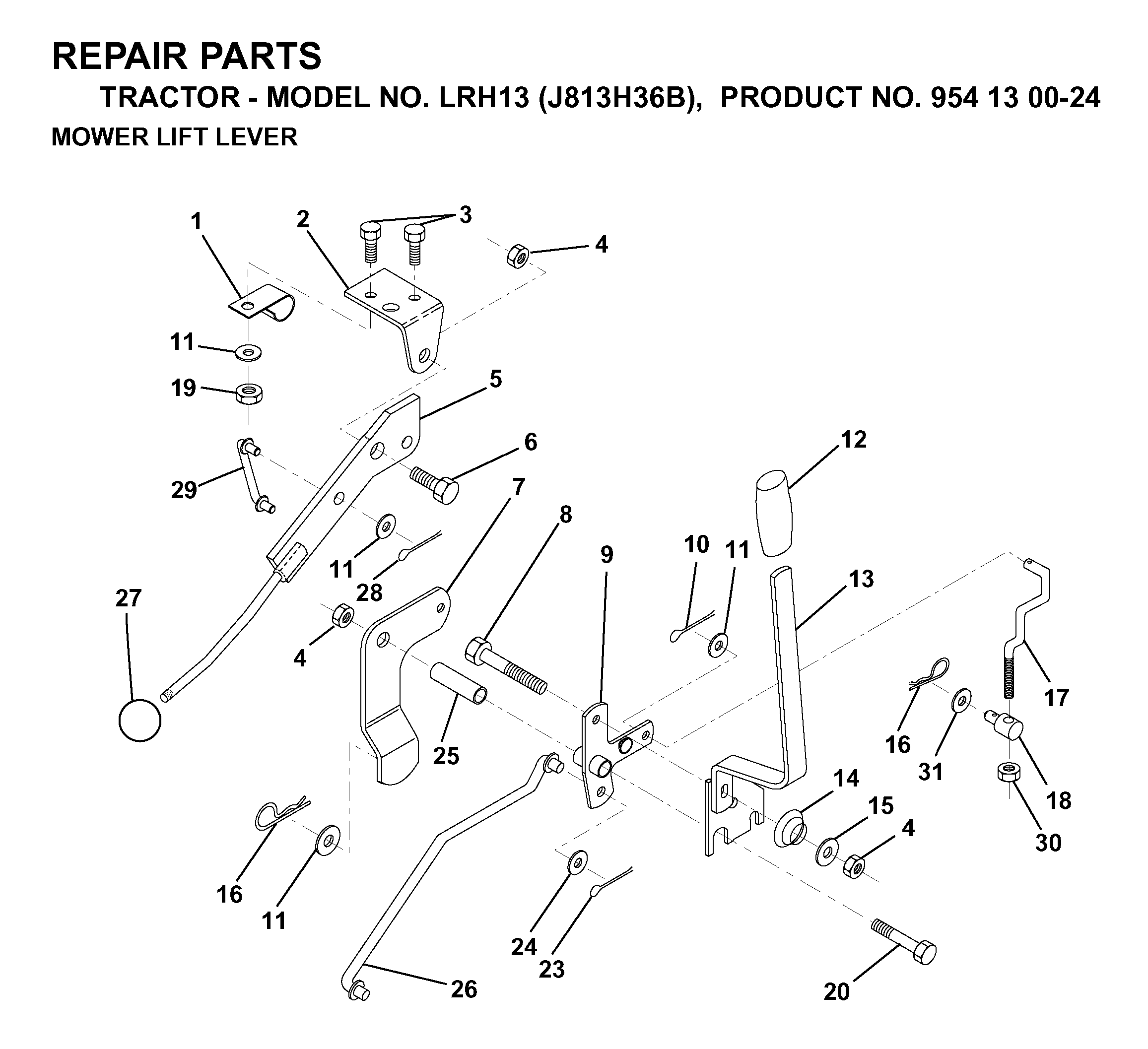 MOWER LIFT LEVER