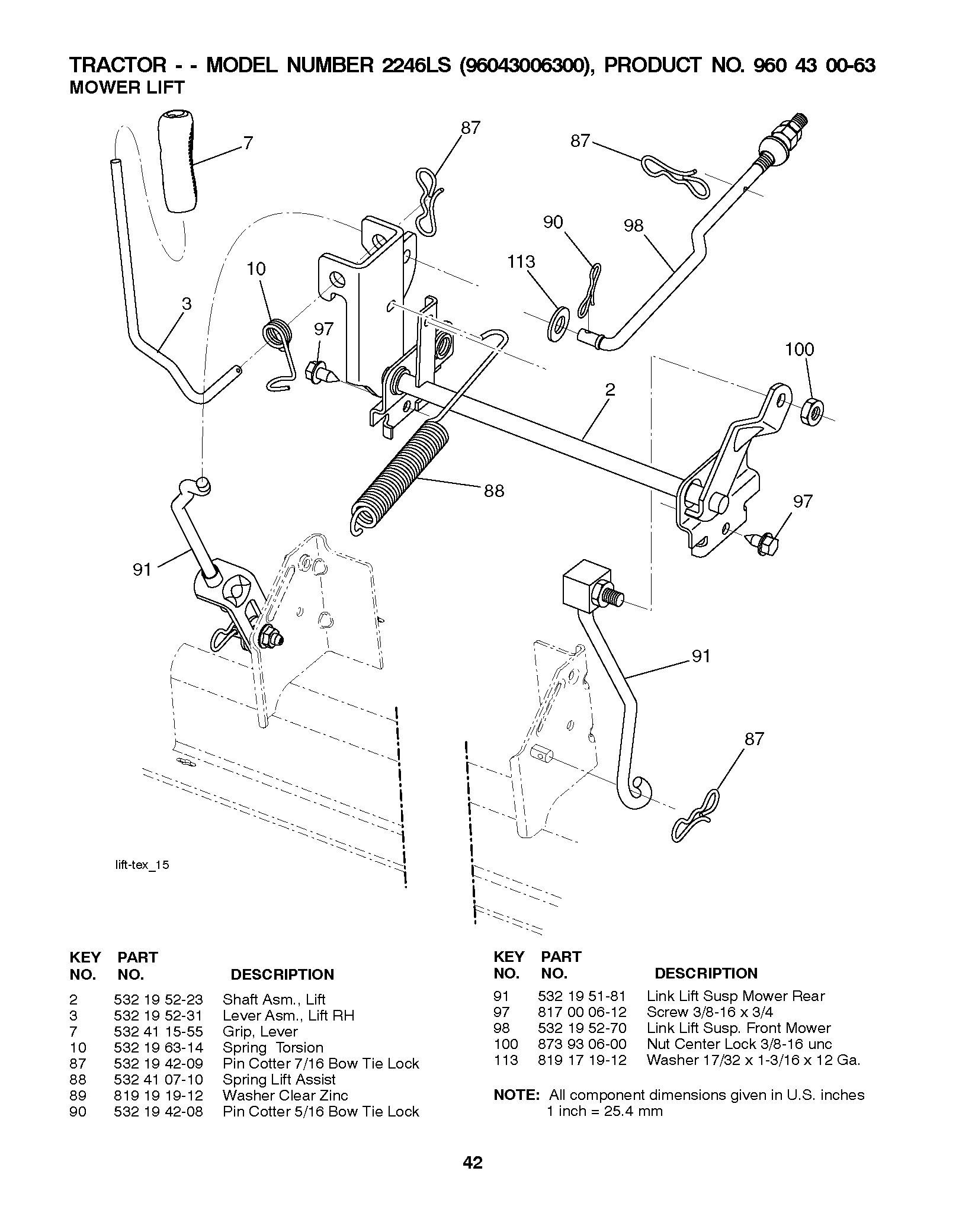 MOWER LIFT / DECK LIFT