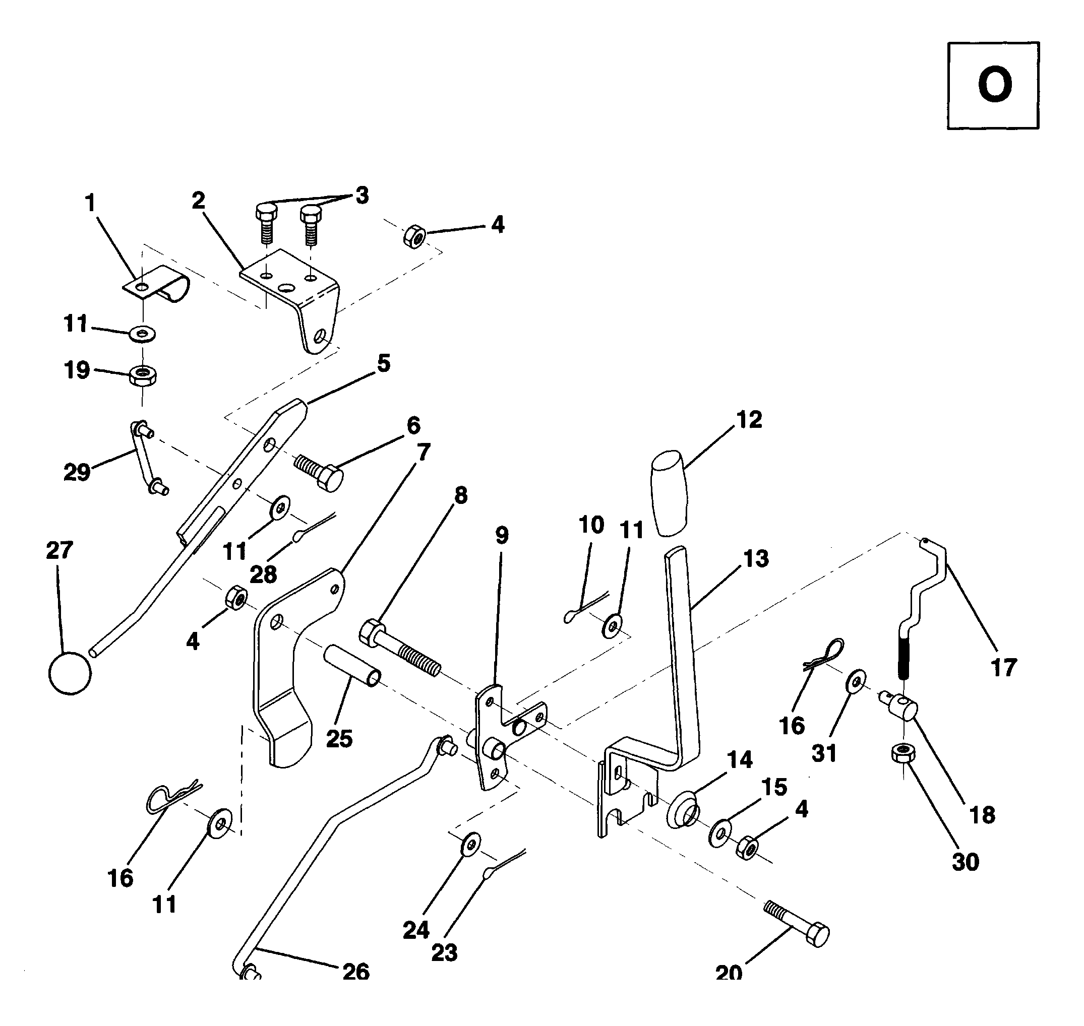 MOWER LIFT LEVER