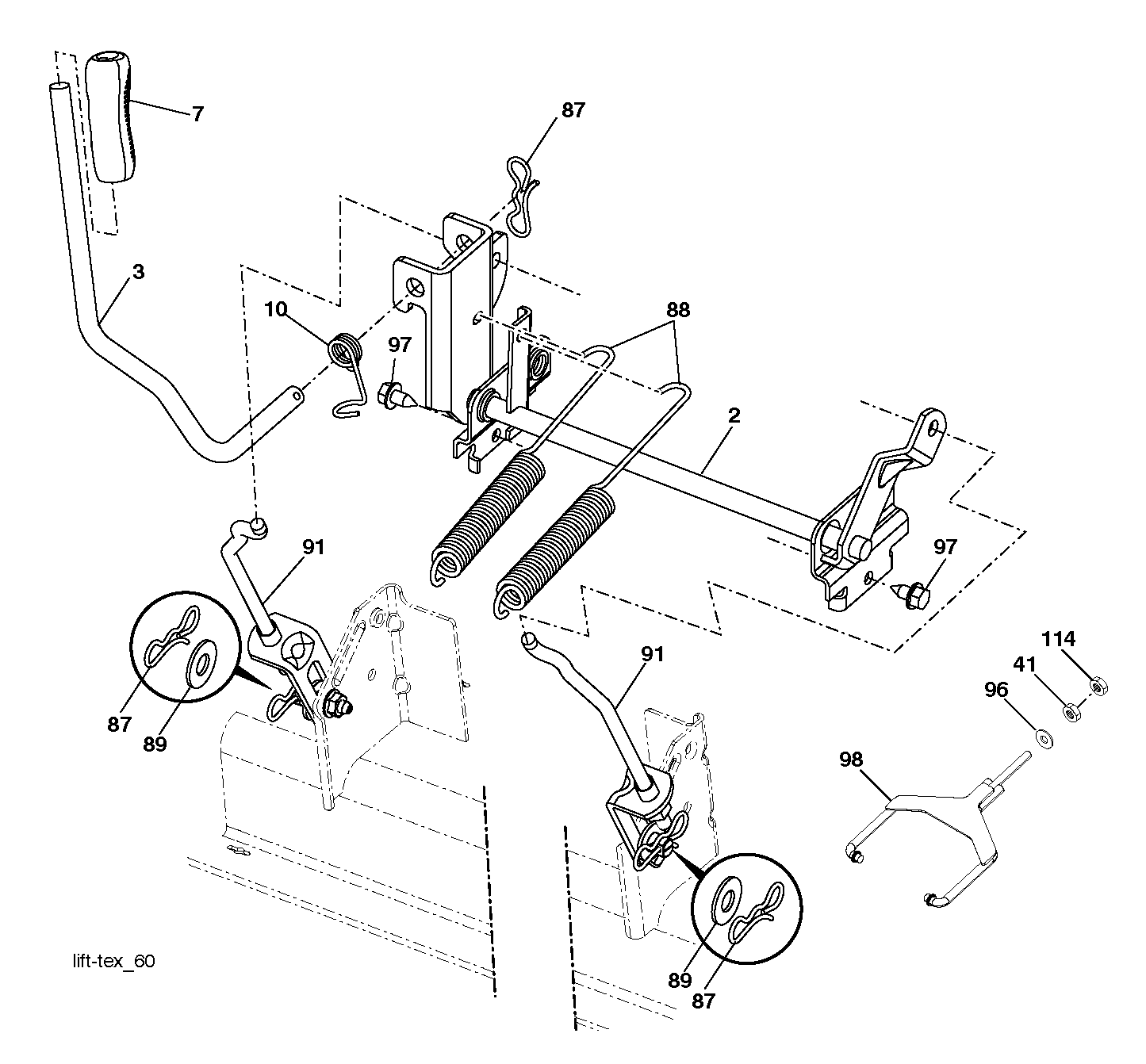 MOWER LIFT LEVER