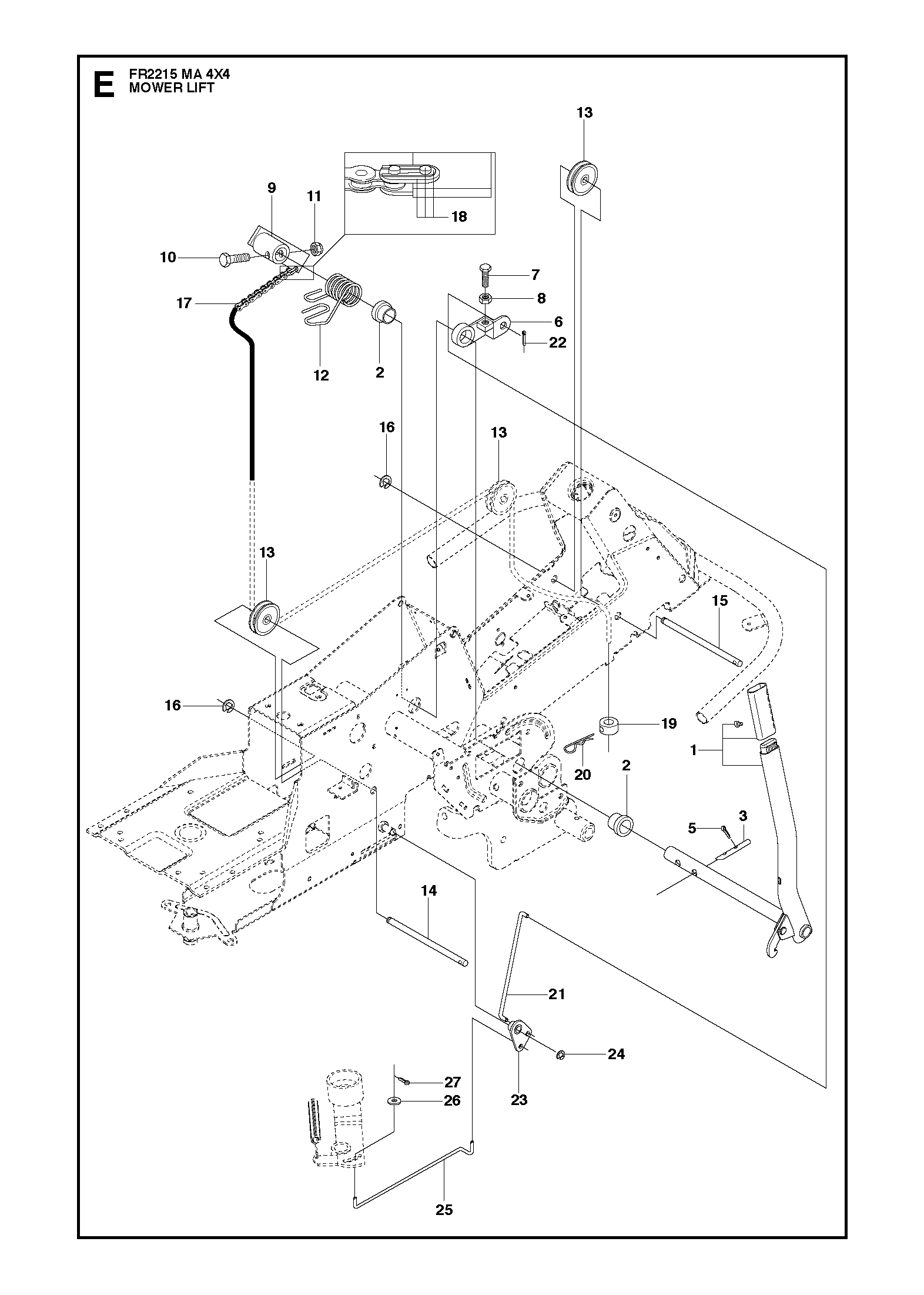 MOWER LIFT LEVER