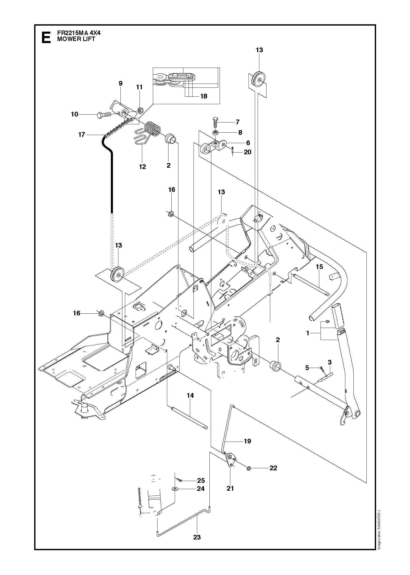 MOWER LIFT LEVER