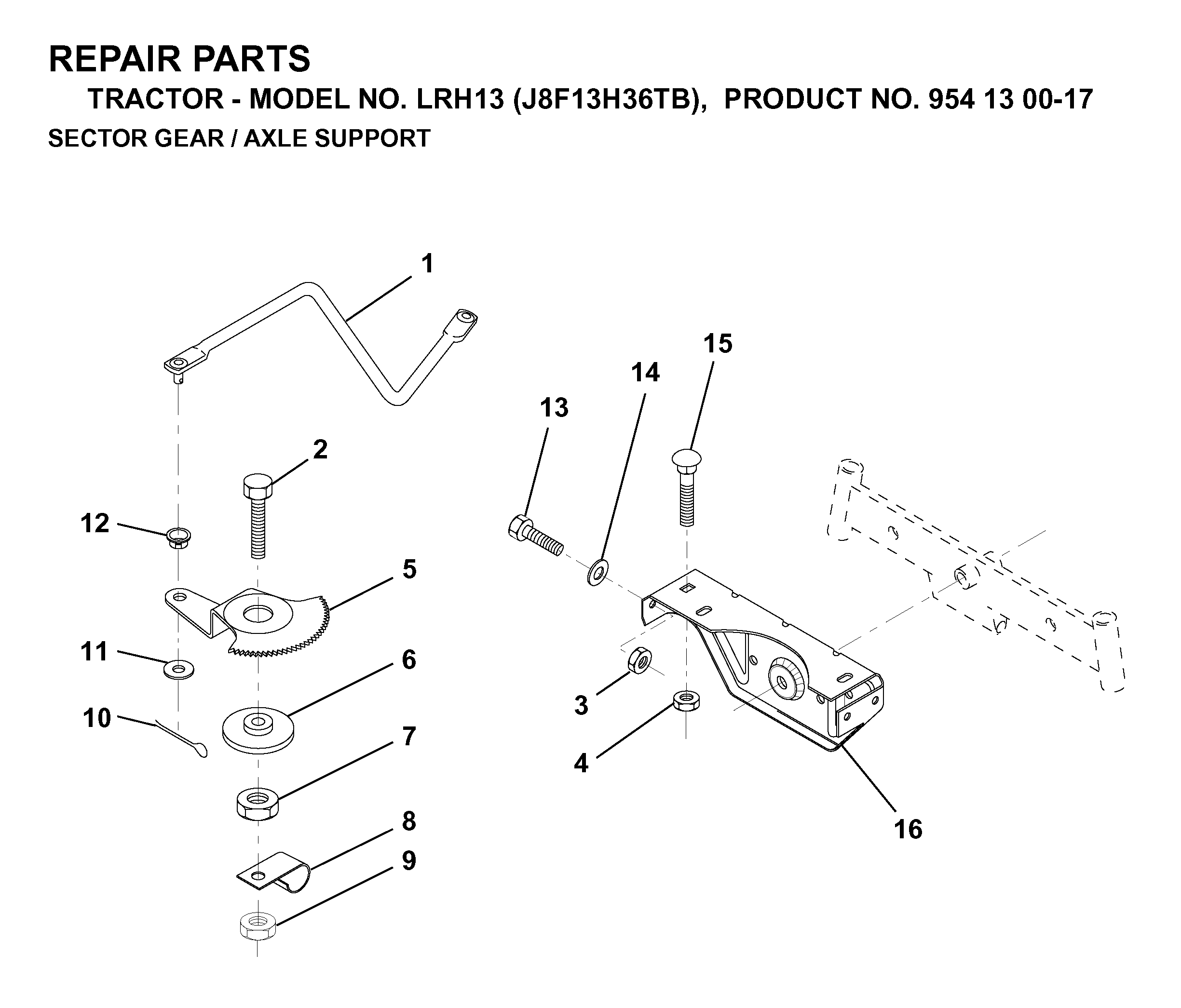 SECTOR GEAR / AXLE SUPPORT