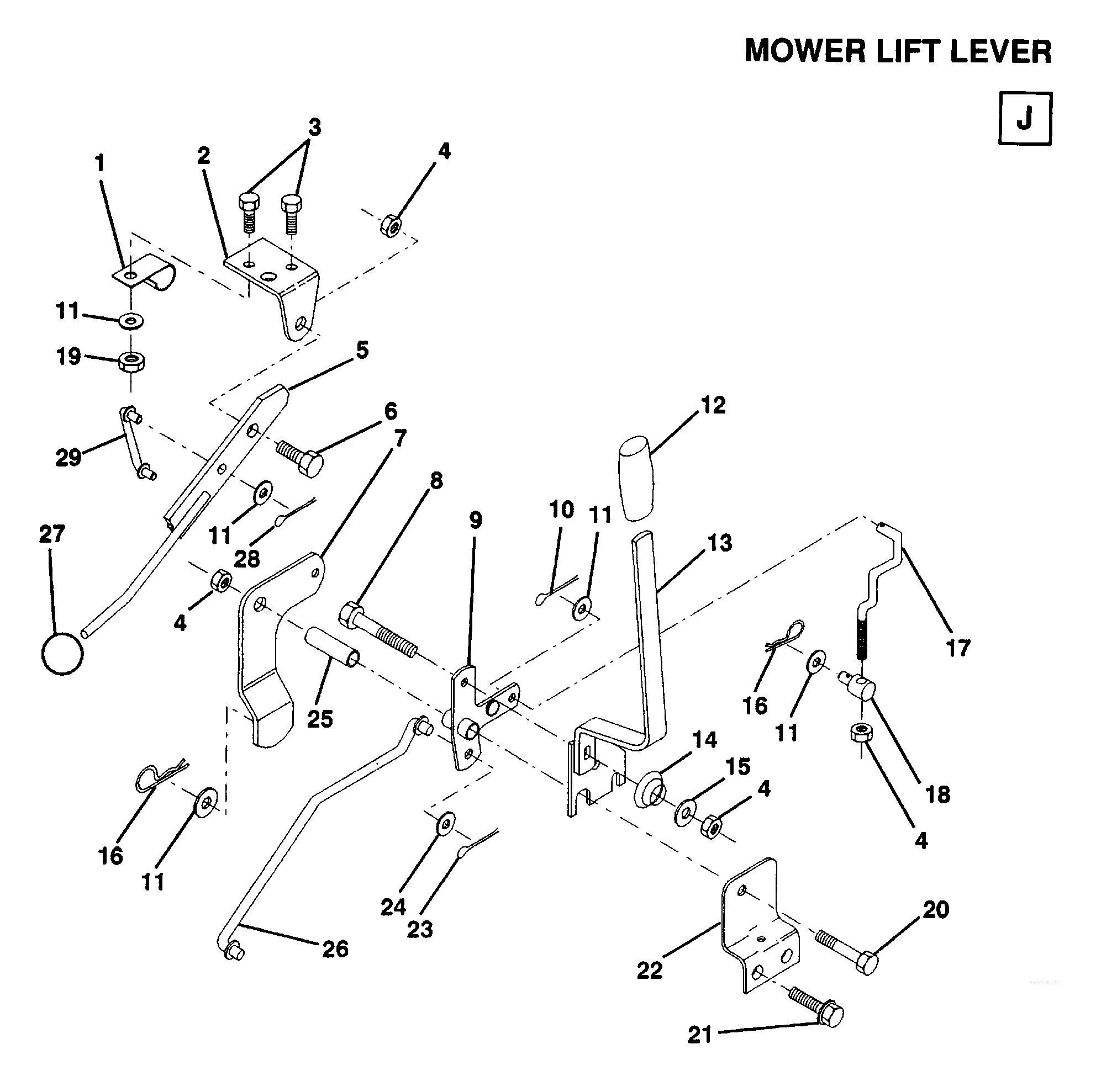 MOWER LIFT LEVER