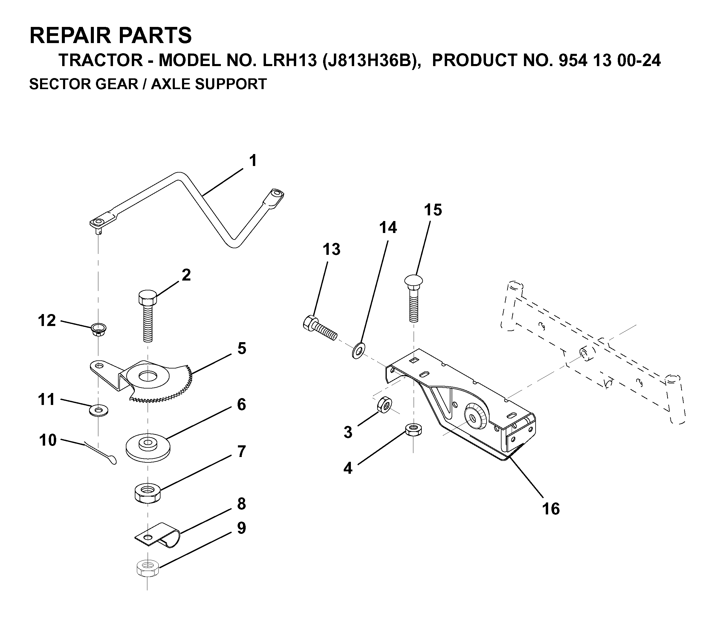 SECTOR GEAR / AXLE SUPPORT