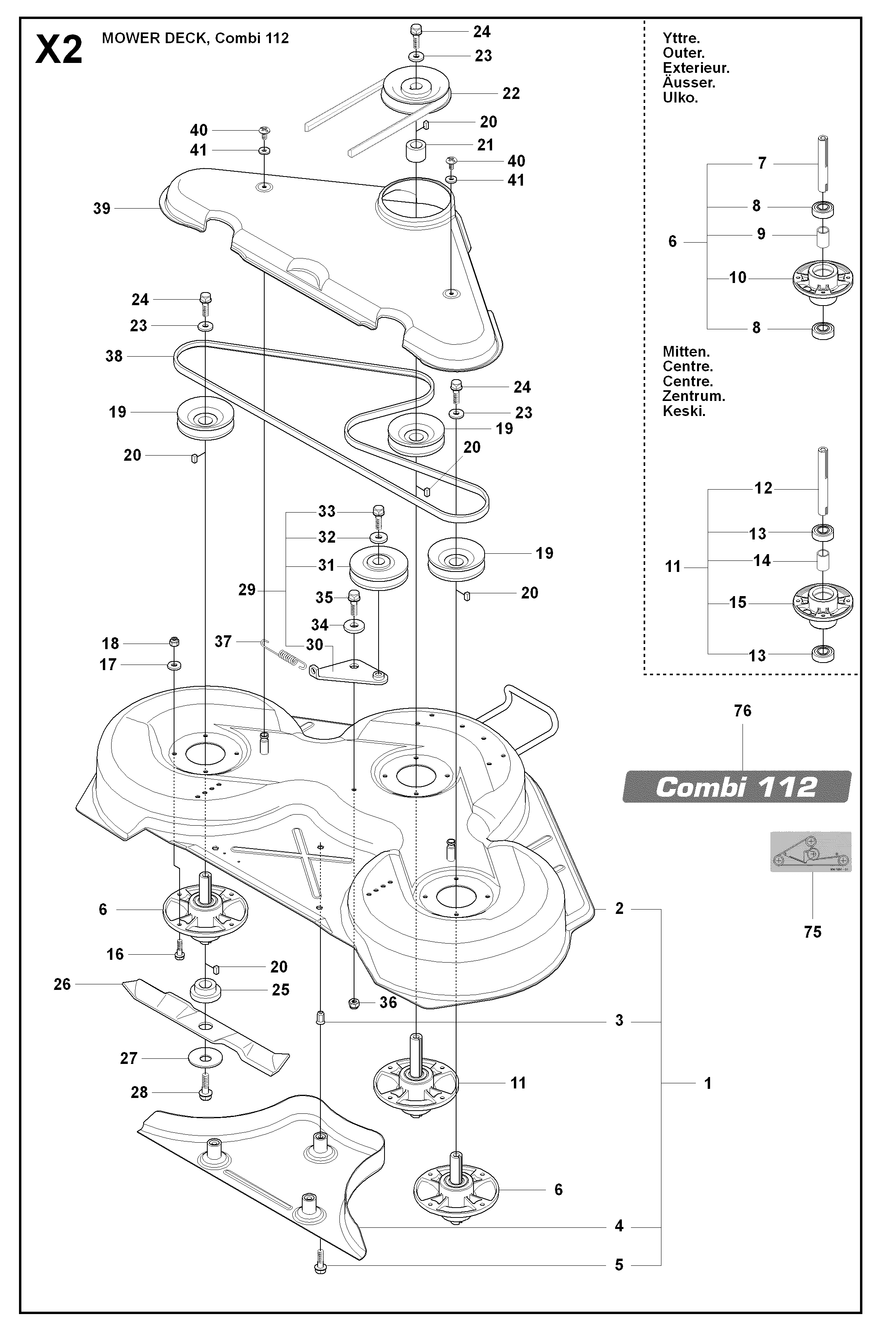 44"/112CM CUTTING DECK